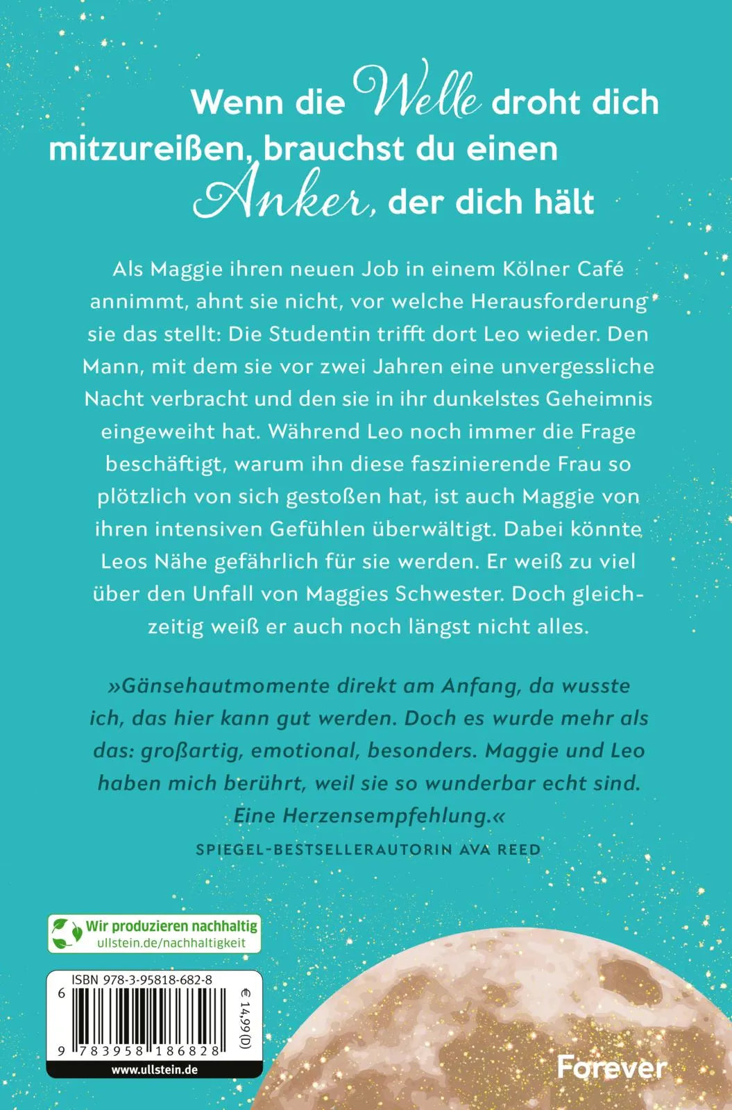 Buchrückseite von 'Wenn ich uns verliere' mit Klappentext - Paperback