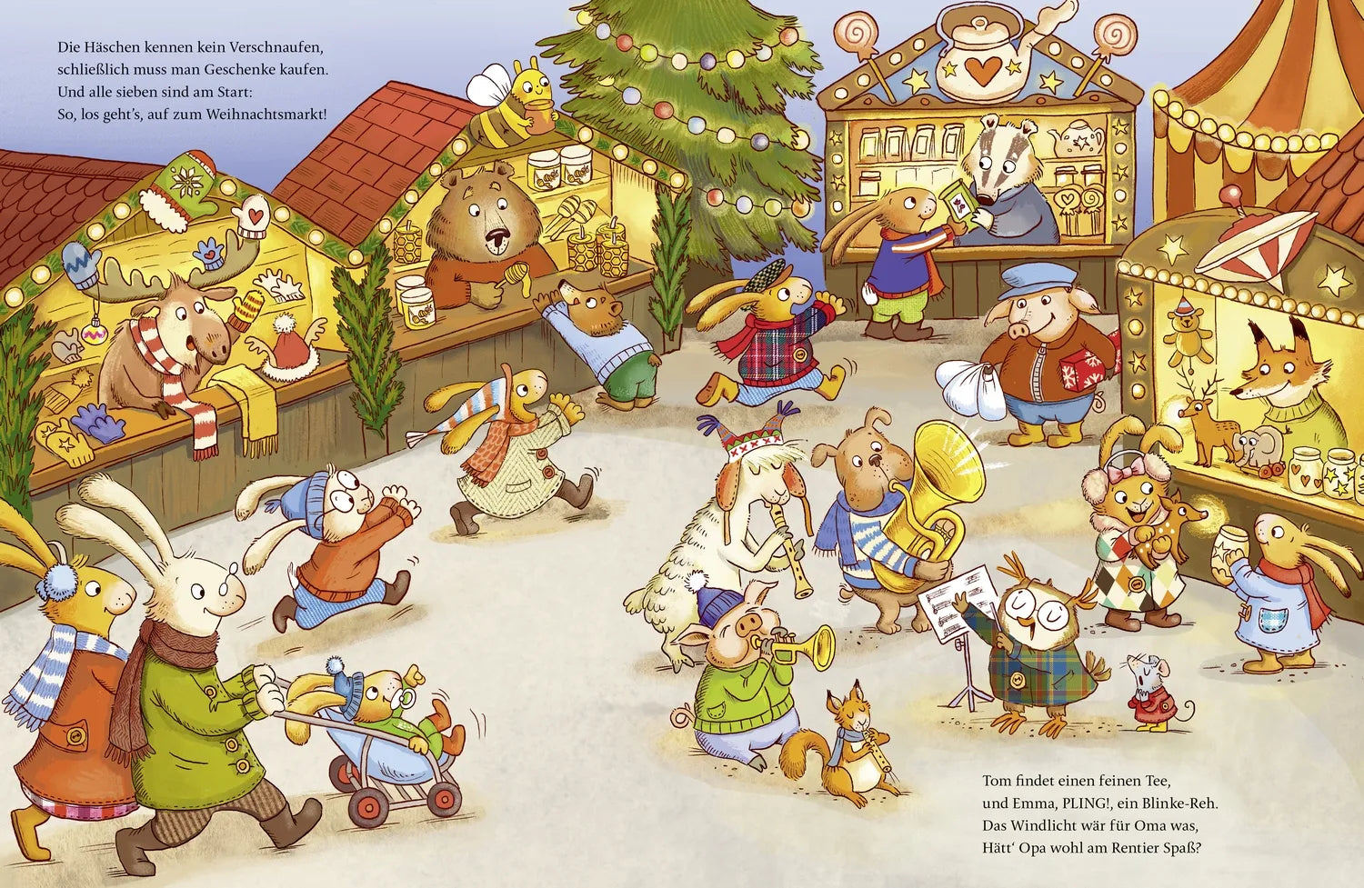 Produktansicht: Wenn sieben kleine Weihnachtshasen mit Schwung durch die Adventszeit rasen (Gebundene Ausgabe)