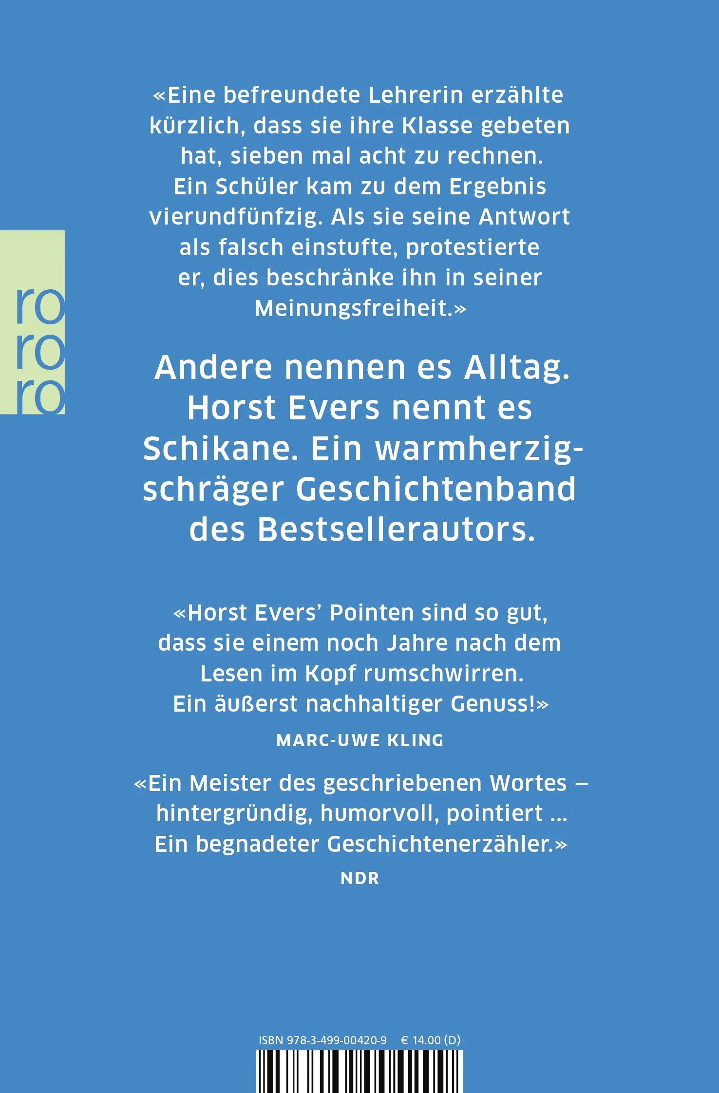 Buchrückseite von 'Wer alles weiß, hat keine Ahnung' mit Klappentext - Taschenbuch