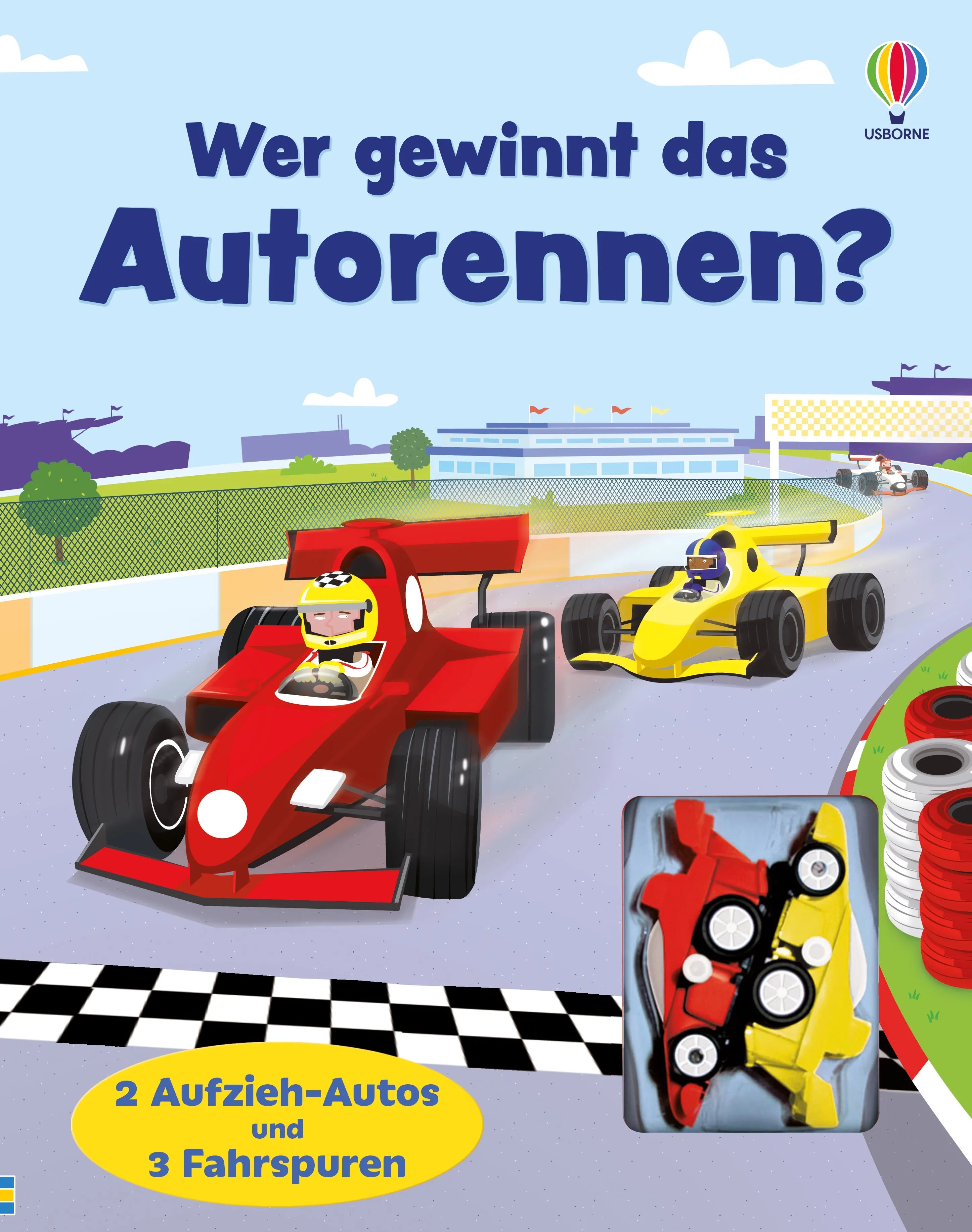 Buchcover von 'Wer gewinnt das Autorennen?' - Gebundene Ausgabe von Sam Taplin