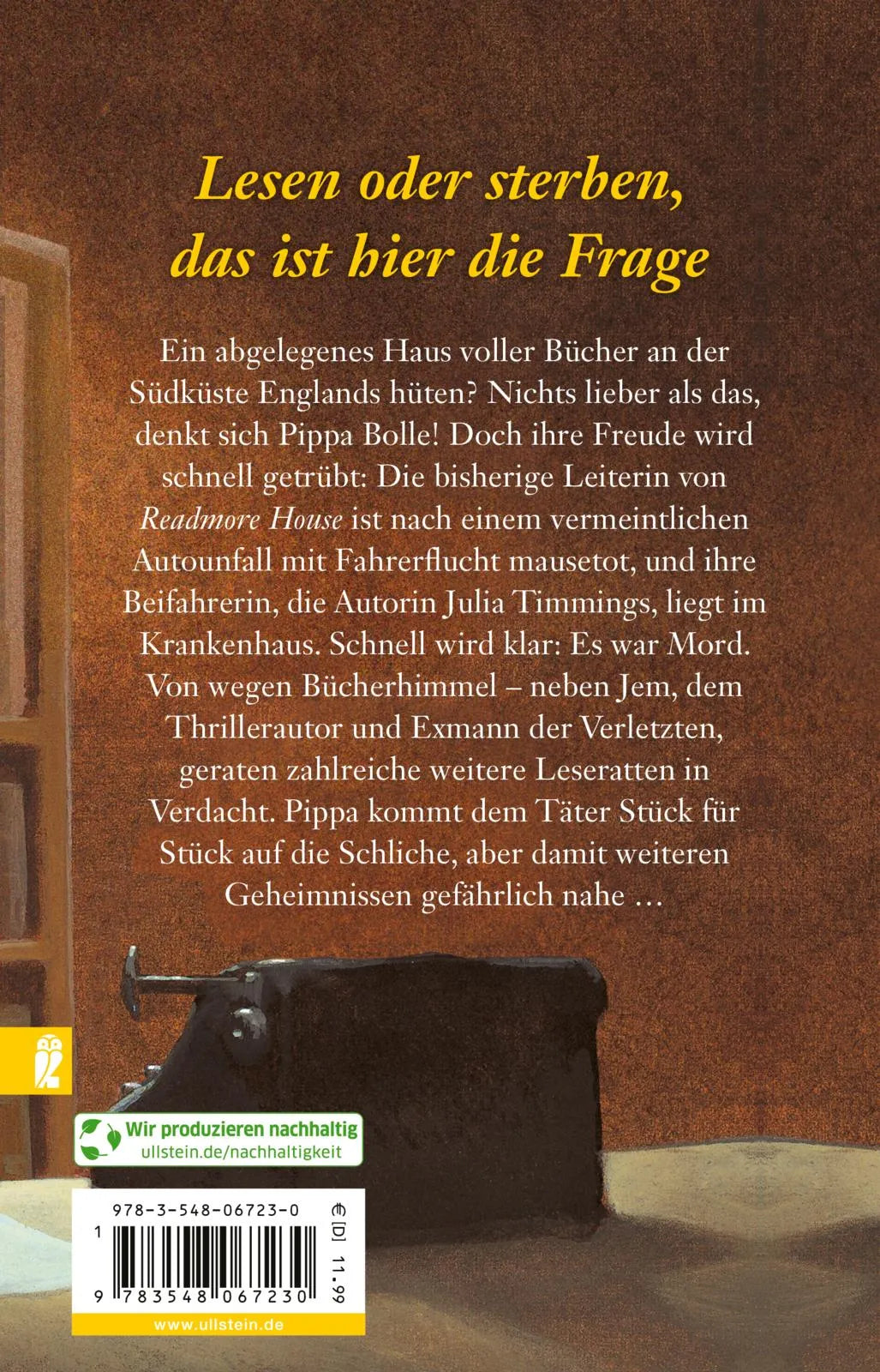 Buchrückseite von 'Wer länger liest, ist später tot' mit Klappentext - Taschenbuch