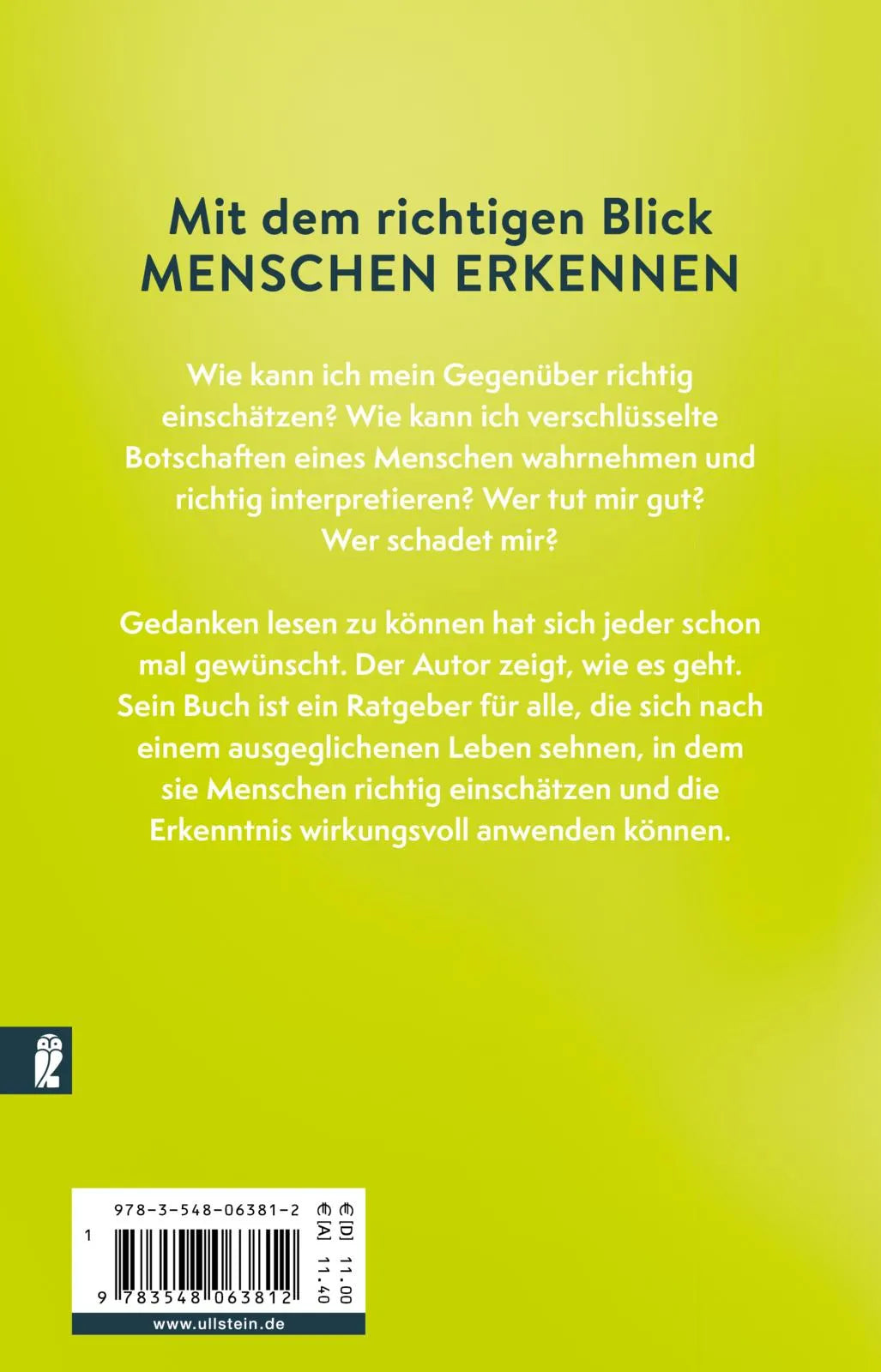 Buchrückseite von 'Wer tut dir gut?' mit Klappentext - Taschenbuch