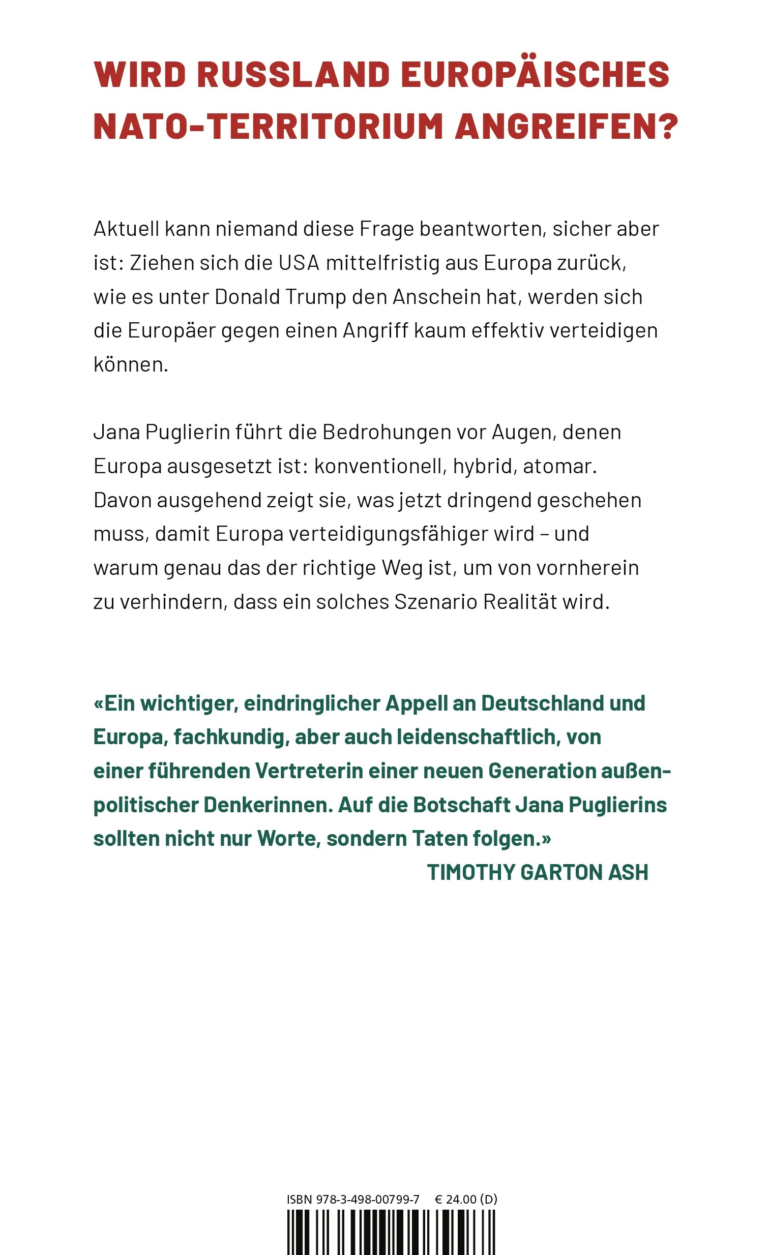 Buchrückseite von 'Wer verteidigt Europa?' mit Klappentext - Gebundene Ausgabe