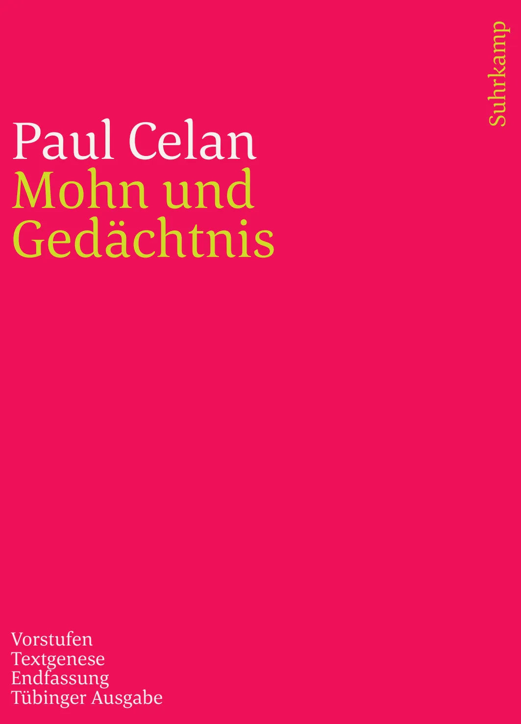 Buchcover von 'Werke. Tübinger Ausgabe' - Taschenbuch von Paul Celan
