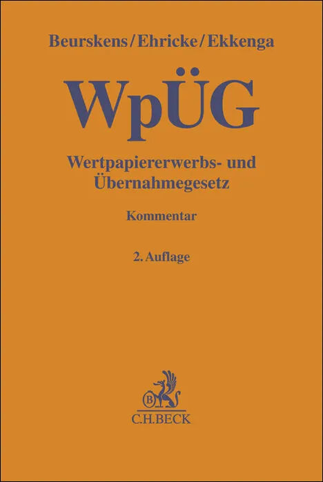 Buchcover von 'Wertpapiererwerbs- und Übernahmegesetz. WpÜG' - Gebundene Ausgabe von Michael Beurskens