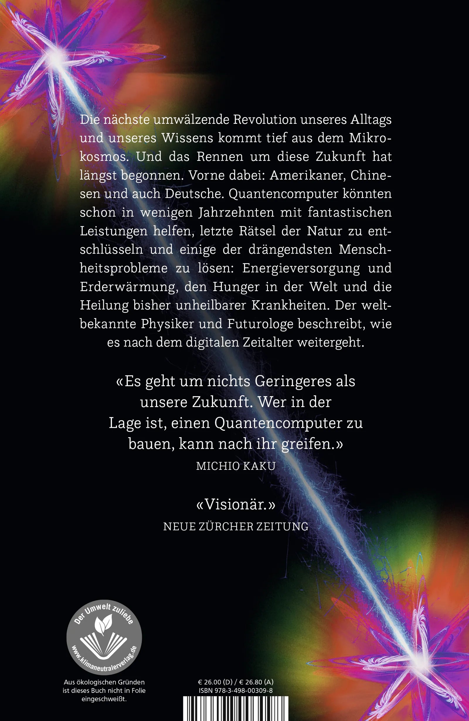 Buchrückseite von 'Wettlauf um die Zukunft' mit Klappentext - Gebundene Ausgabe