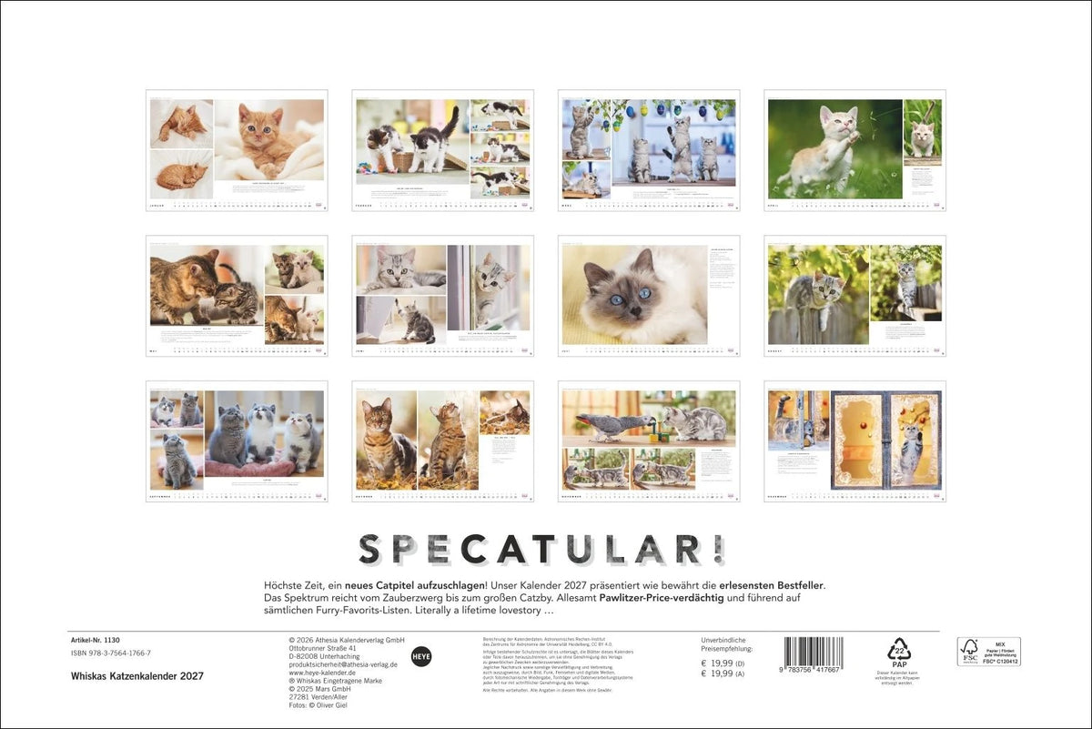 Whiskas Katzenkalender 2027 – Ansicht