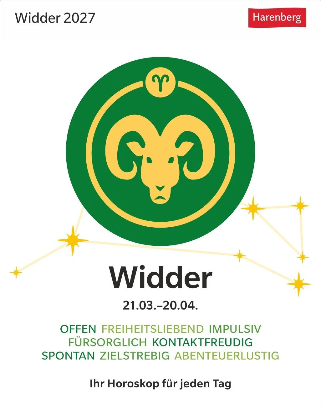 Tischkalender: Widder Sternzeichenkalender 2027 - Tagesabreißkalender - Ihr Horoskop für jeden Tag