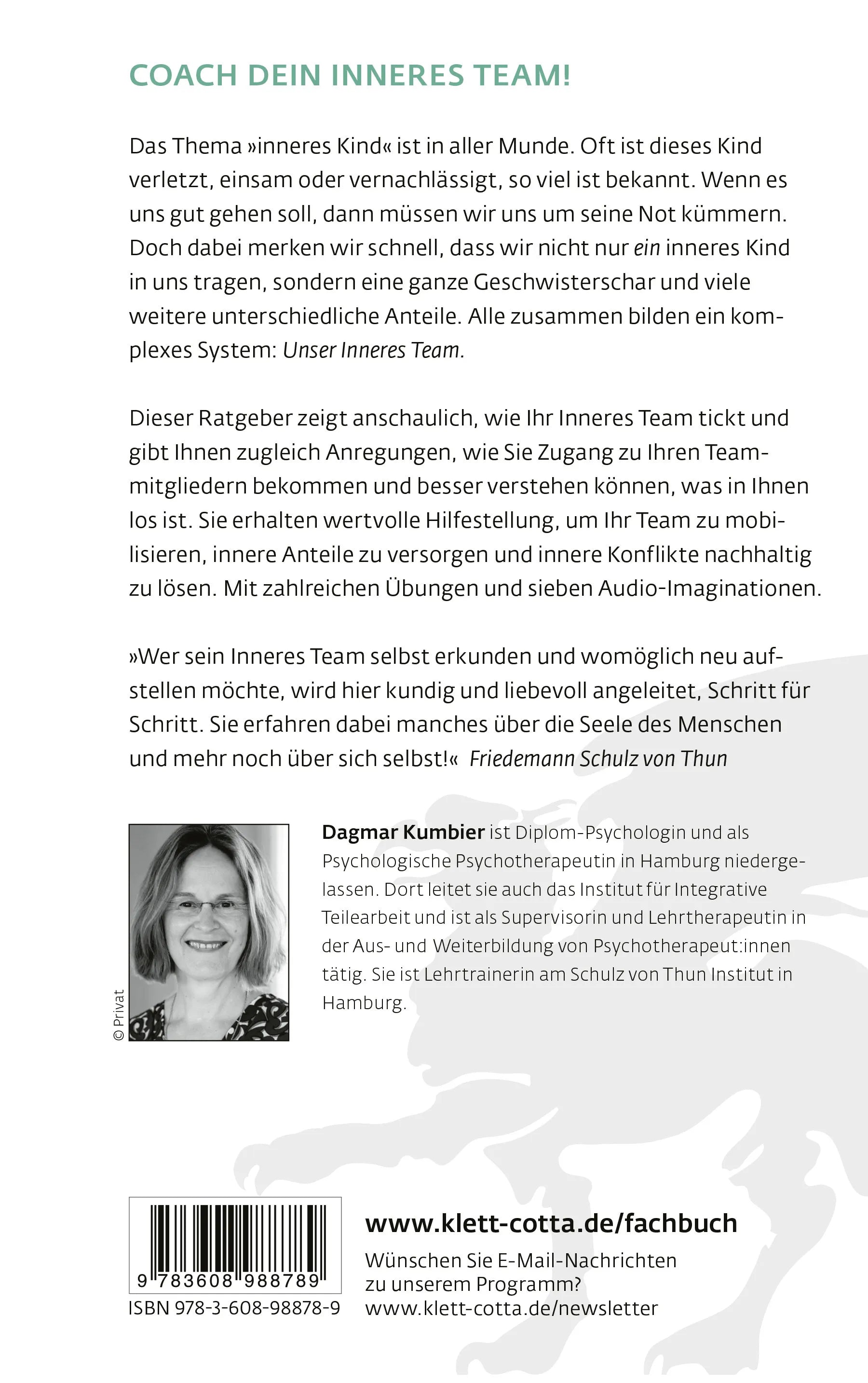 Buchrückseite von 'Wie dein Inneres Team tickt' mit Klappentext - Paperback