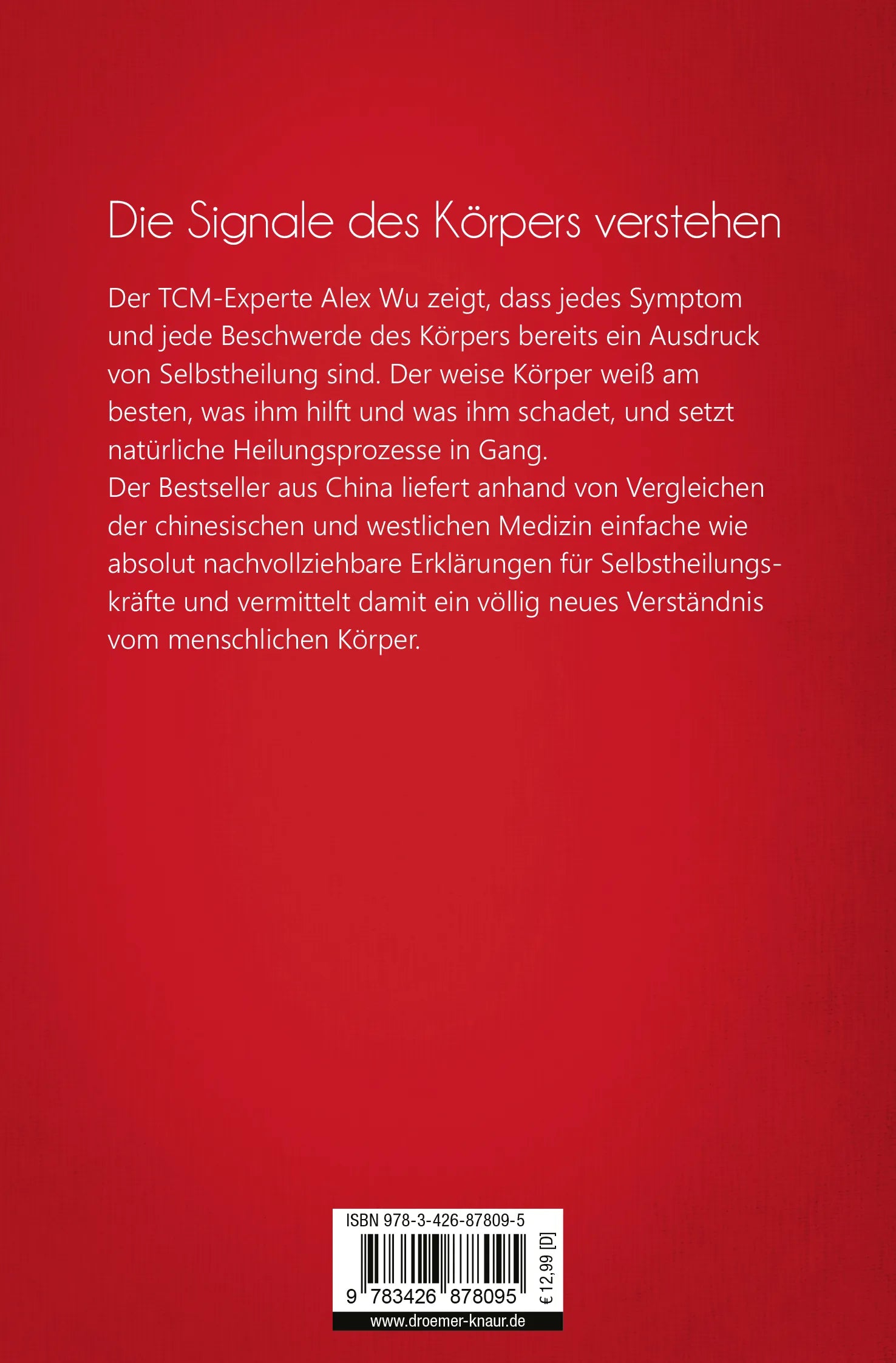 Buchrückseite von 'Wie der Körper sich selbst heilt' mit Klappentext - Taschenbuch