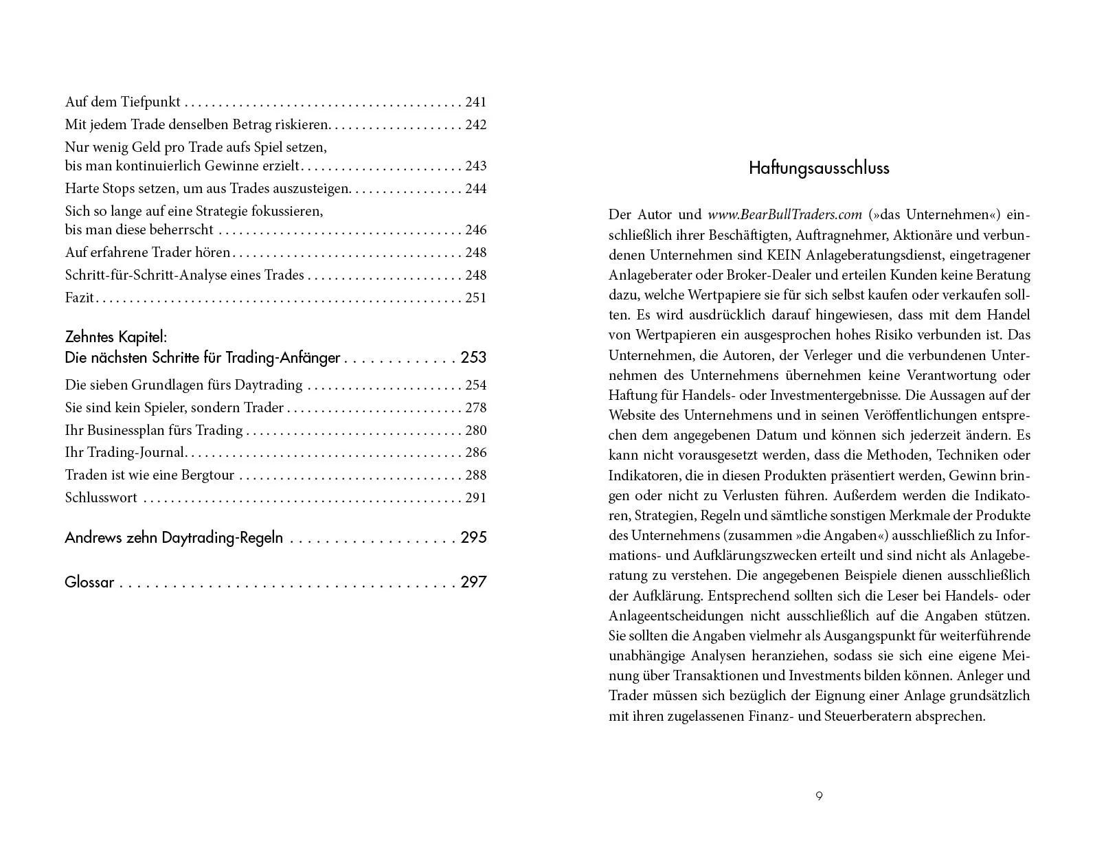 Innenansicht von 'Wie du von Daytrading gut leben kannst' - Taschenbuch