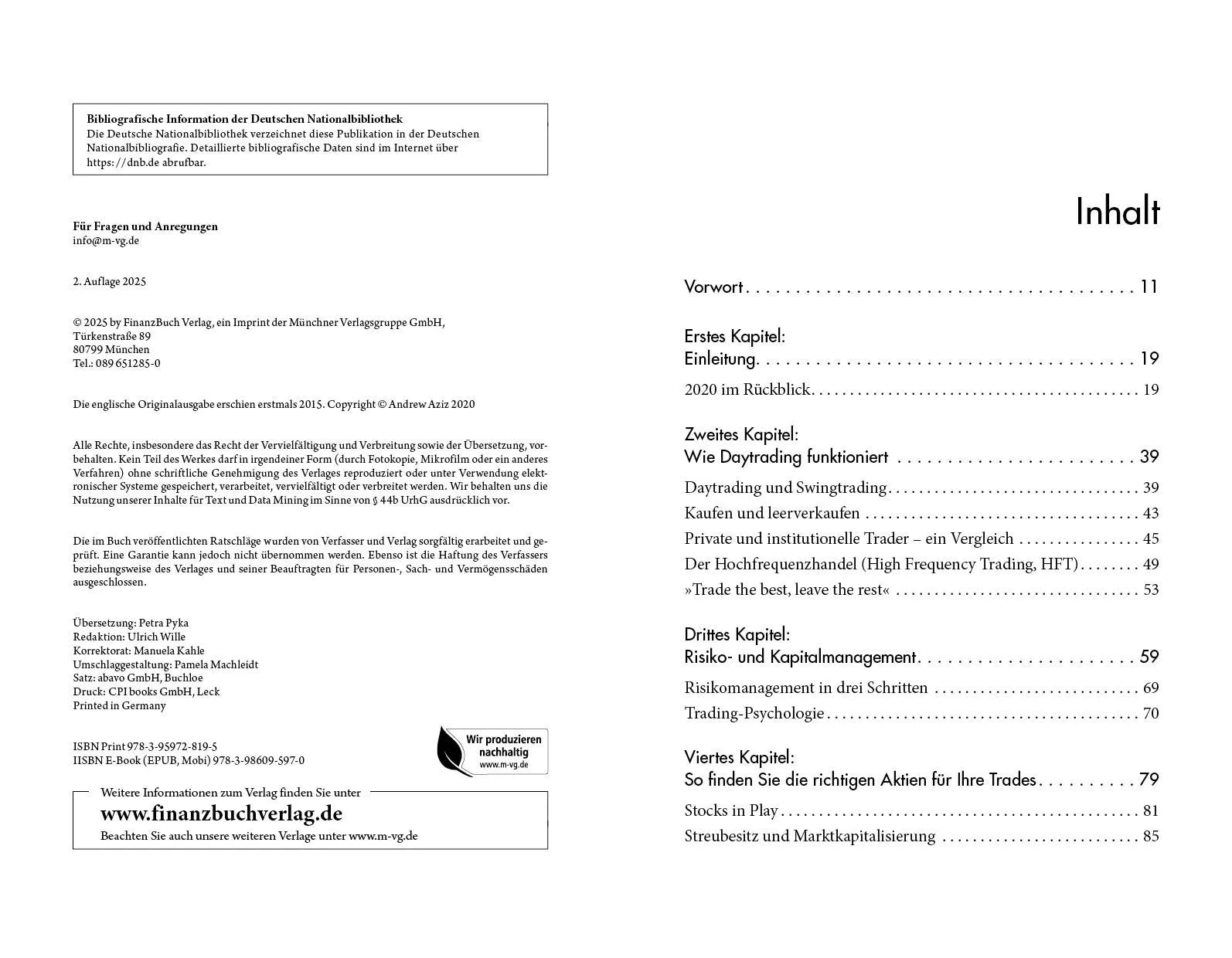 Innenansicht von 'Wie du von Daytrading gut leben kannst' - Taschenbuch