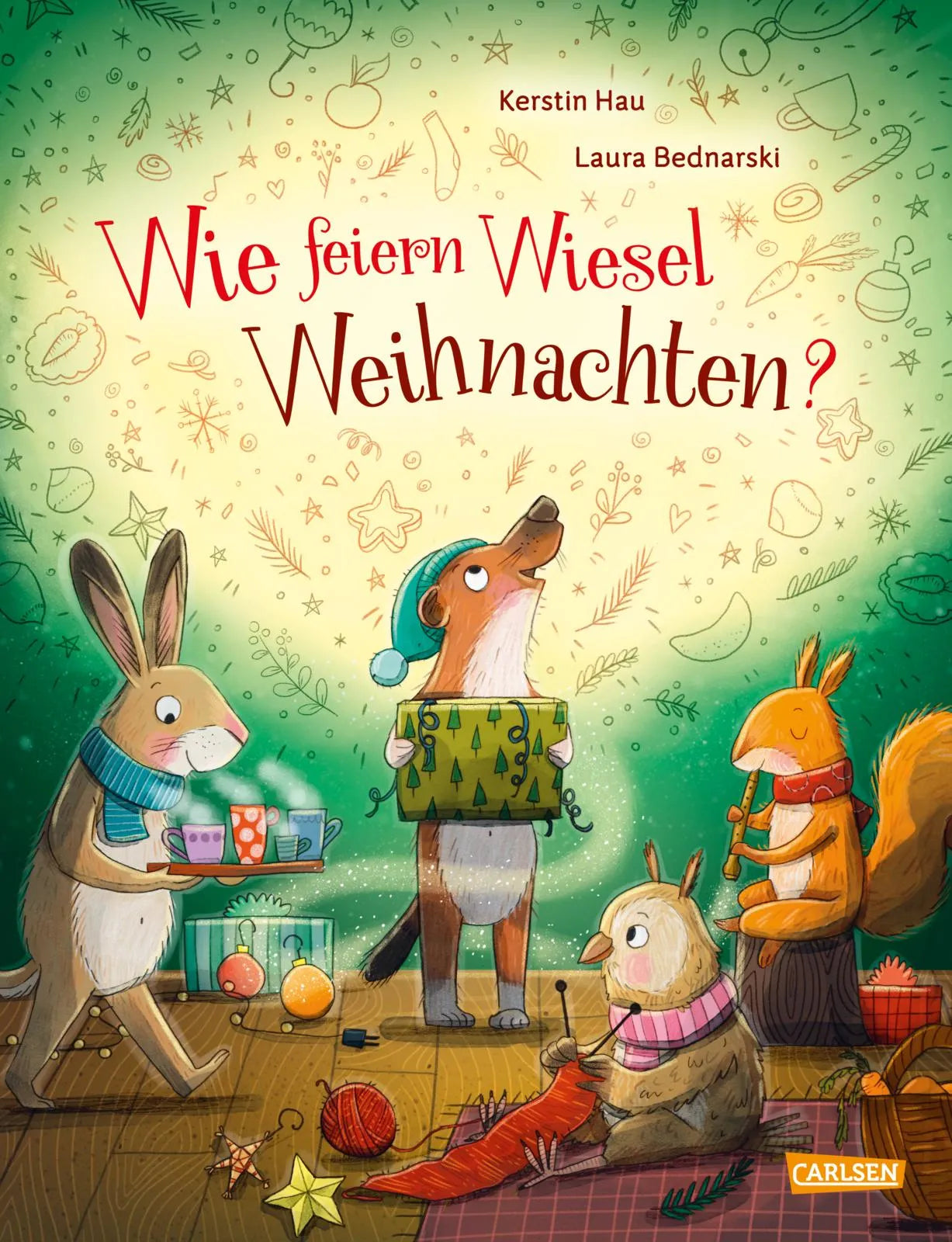 Buchcover von 'Wie feiern Wiesel Weihnachten?' - Gebundene Ausgabe von Kerstin Hau