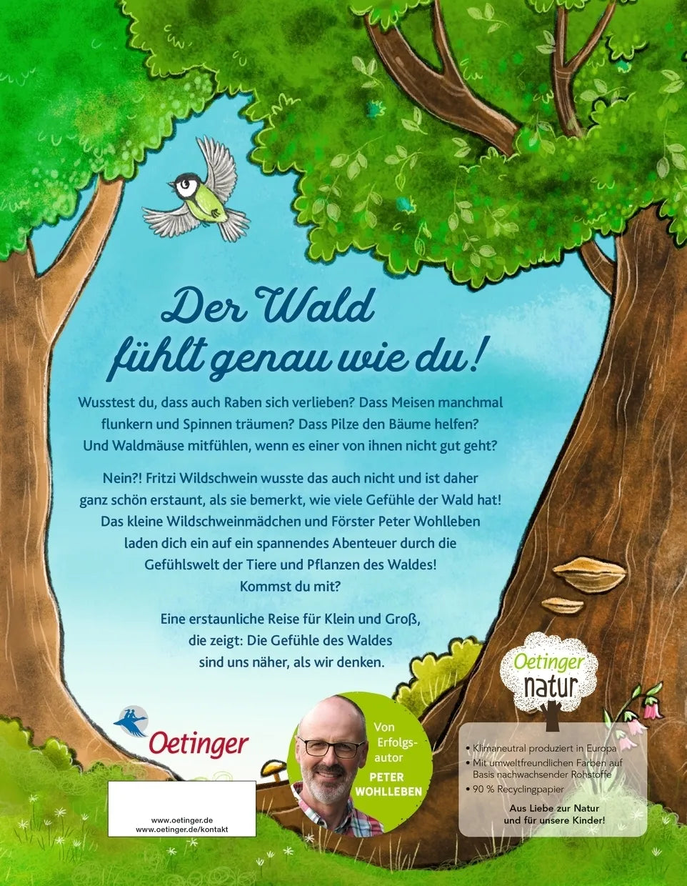 Buchrückseite von 'Wie fühlt der Wald?' mit Klappentext - Gebundene Ausgabe