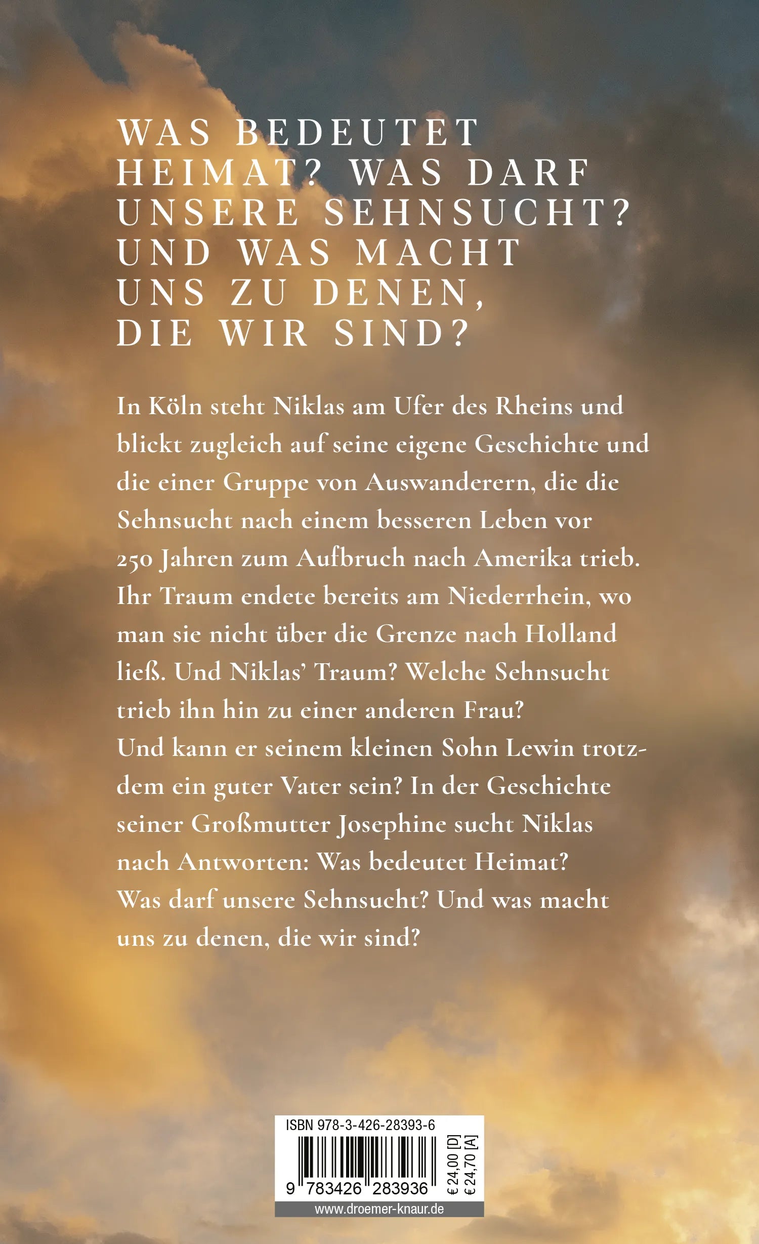 Buchrückseite von 'Wie Treibgut im Fluss' mit Klappentext - Gebundene Ausgabe