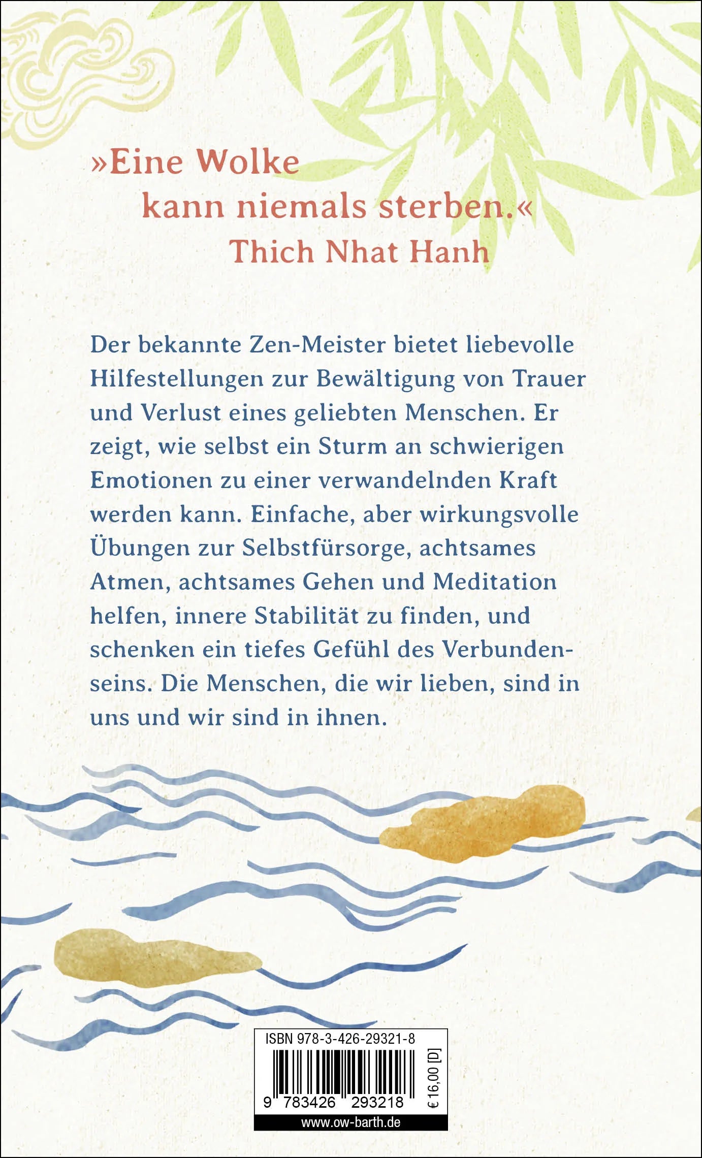 Buchrückseite von 'Wie weiterleben, wenn ein geliebter Mensch stirbt?' mit Klappentext - Gebundene Ausgabe