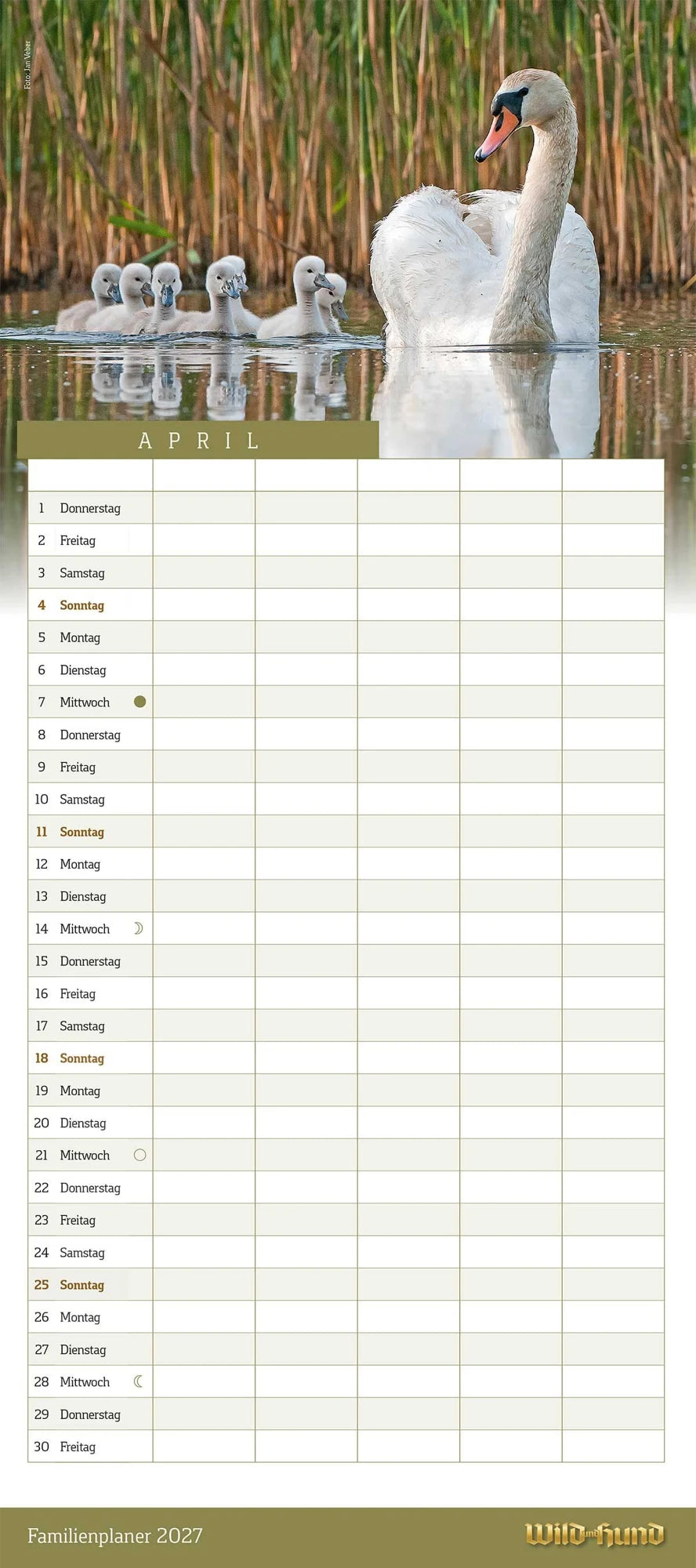 WILD UND HUND Edition: Familienplaner Kalender 2027 – Ansicht