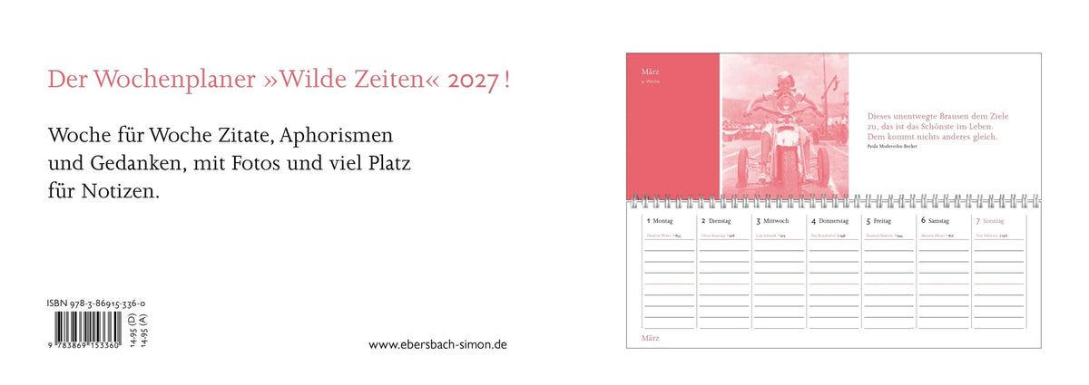 Wilde Zeiten – Wochenplaner 2027 – Ansicht
