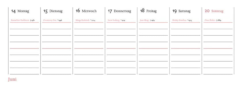 Wilde Zeiten – Wochenplaner 2027 – Ansicht