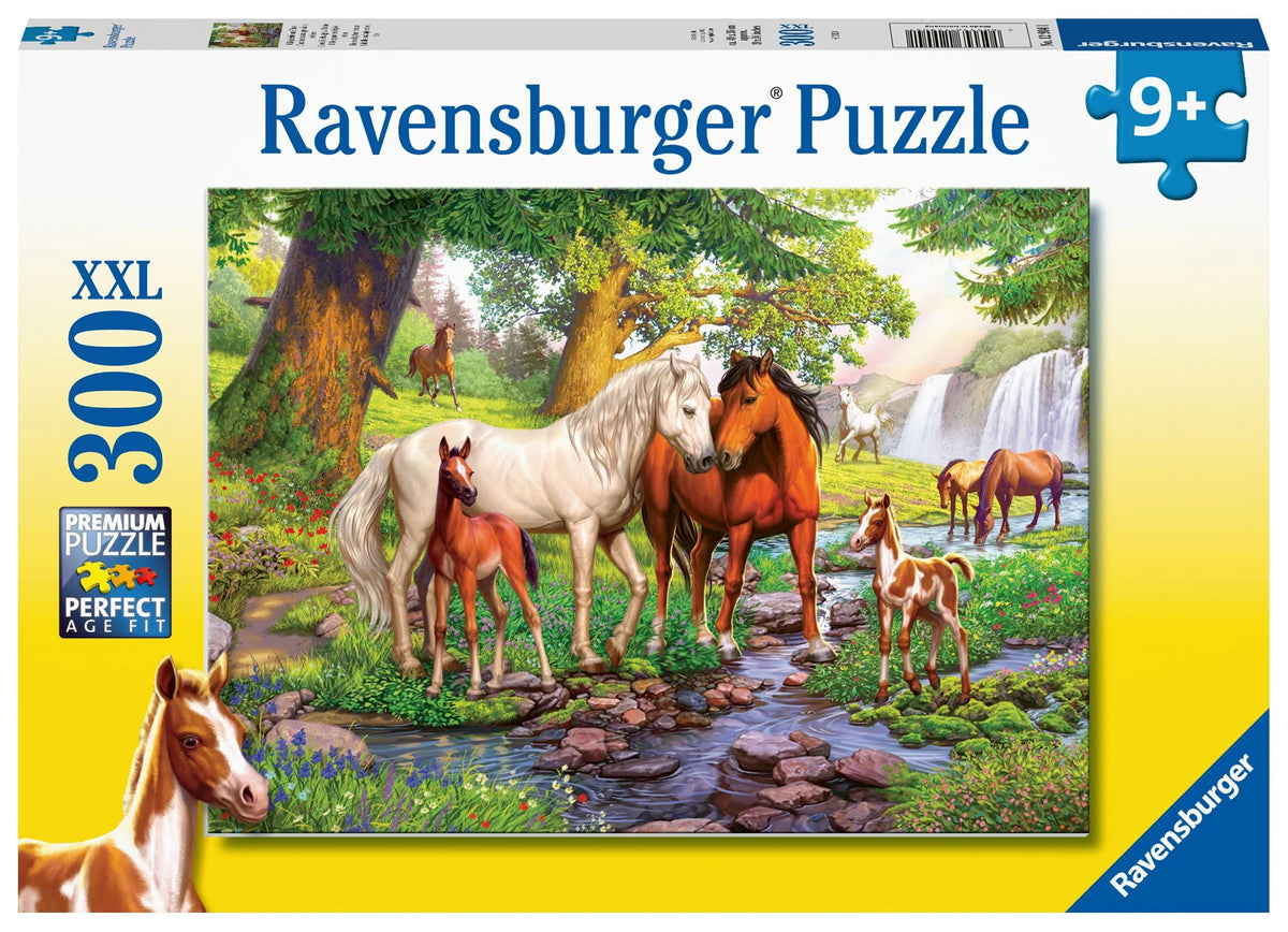 Kinderpuzzle: Kinderpuzzle 300 XXL Teile - Wildpferde am Fluss