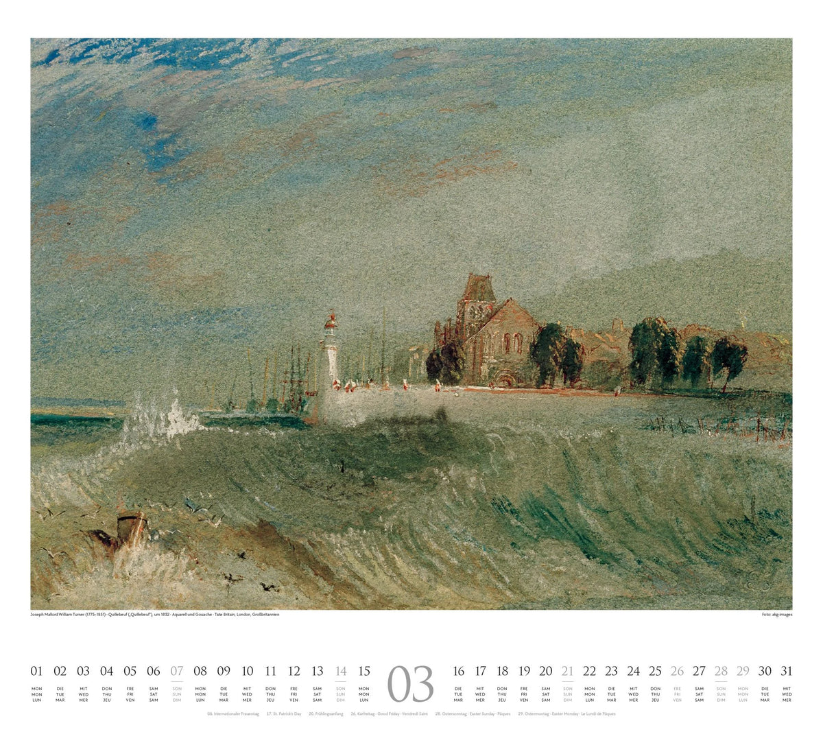 William Turner Kalender 2027 – Ansicht