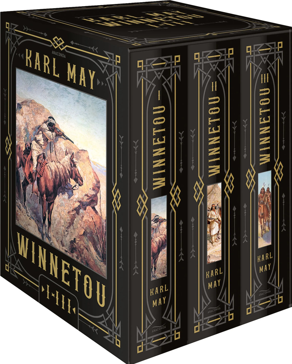 Cover: Winnetou I-III. Drei Bände im Schuber (Taschenbuch) von Karl May