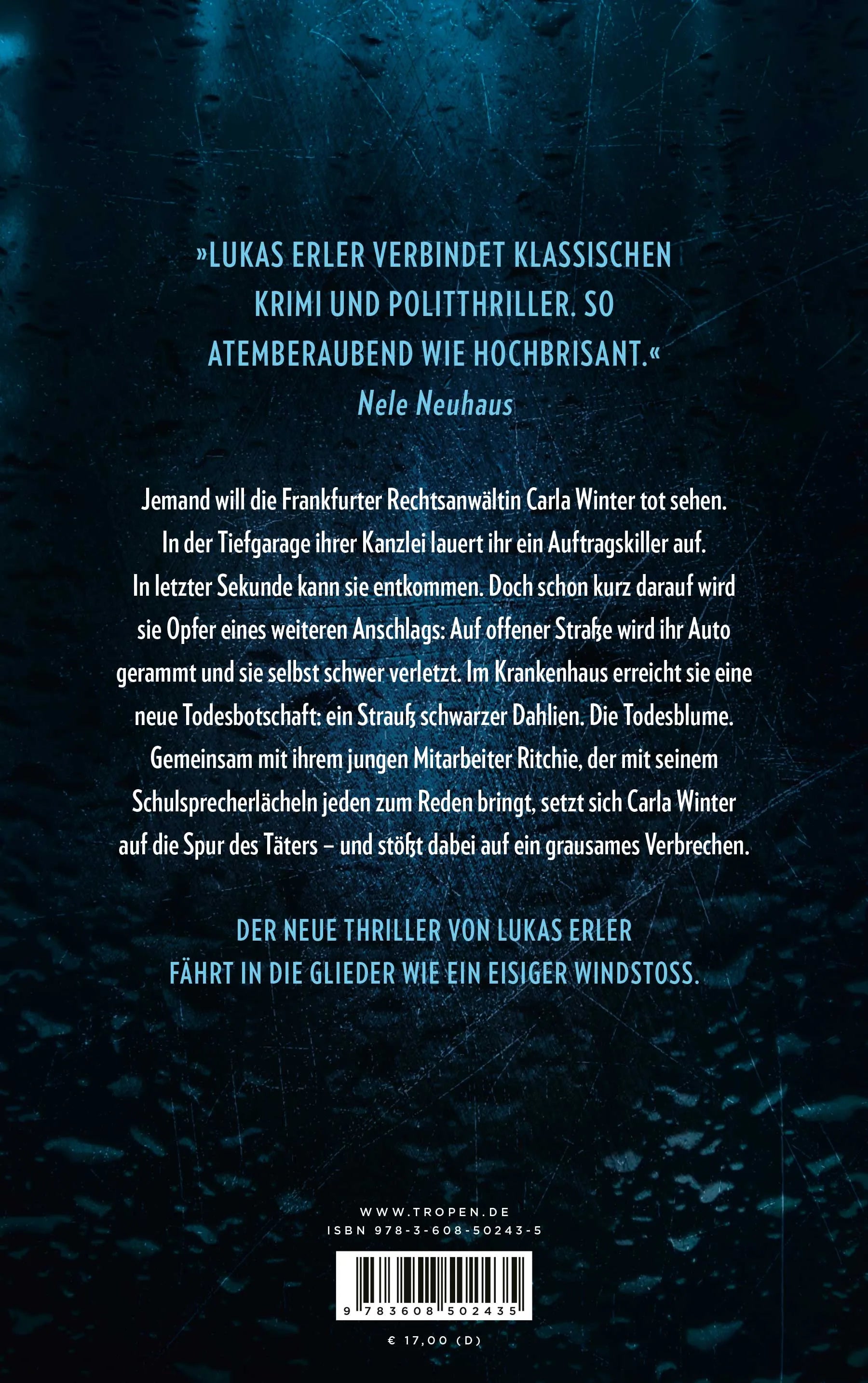 Buchrückseite von 'Winter's Game' mit Klappentext - Paperback