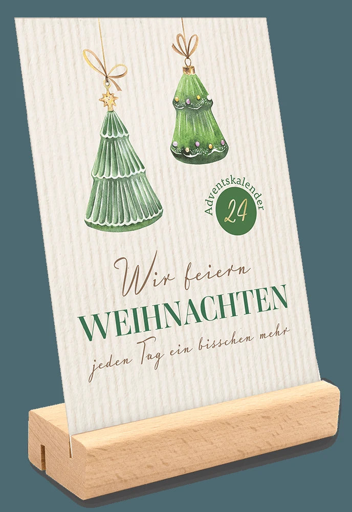 Adventskalender: Wir feiern Weihnachten - Adventskalender mit Holzaufsteller