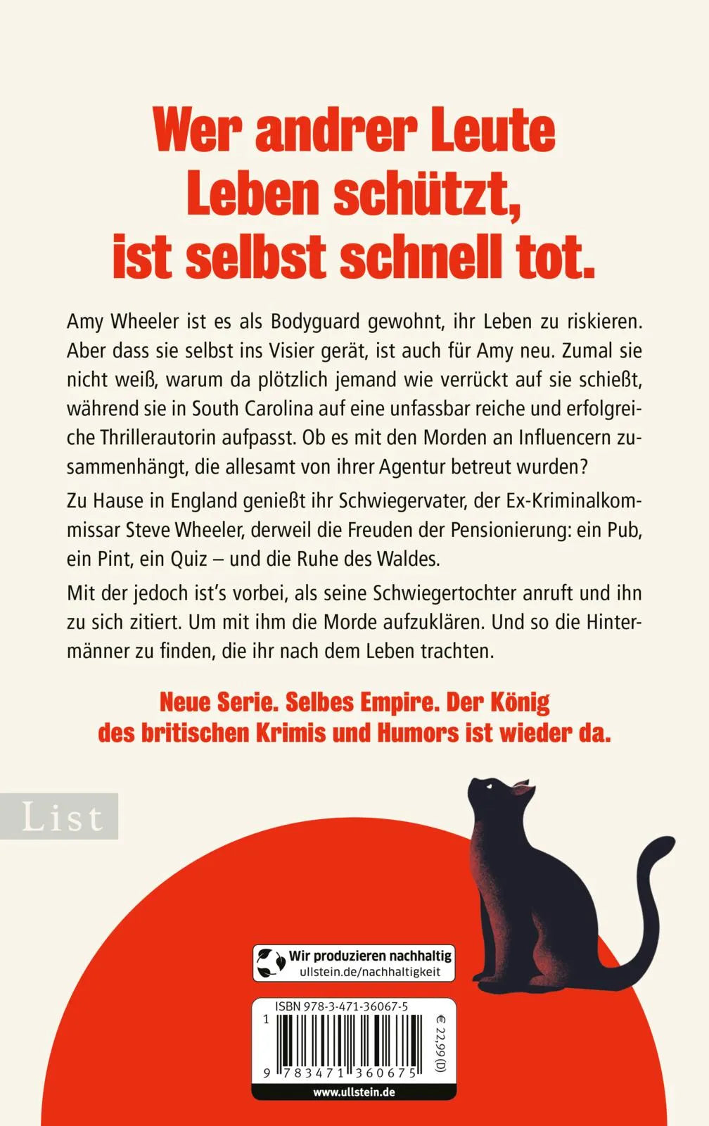 Buchrückseite von 'Wir finden Mörder' mit Klappentext - Gebundene Ausgabe