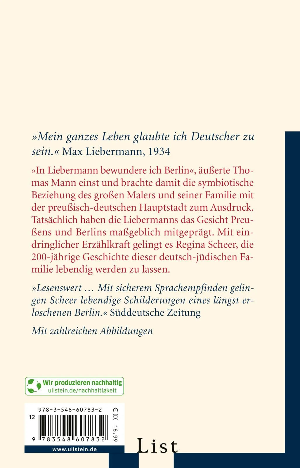 Buchrückseite von '»Wir sind die Liebermanns«' mit Klappentext - Taschenbuch