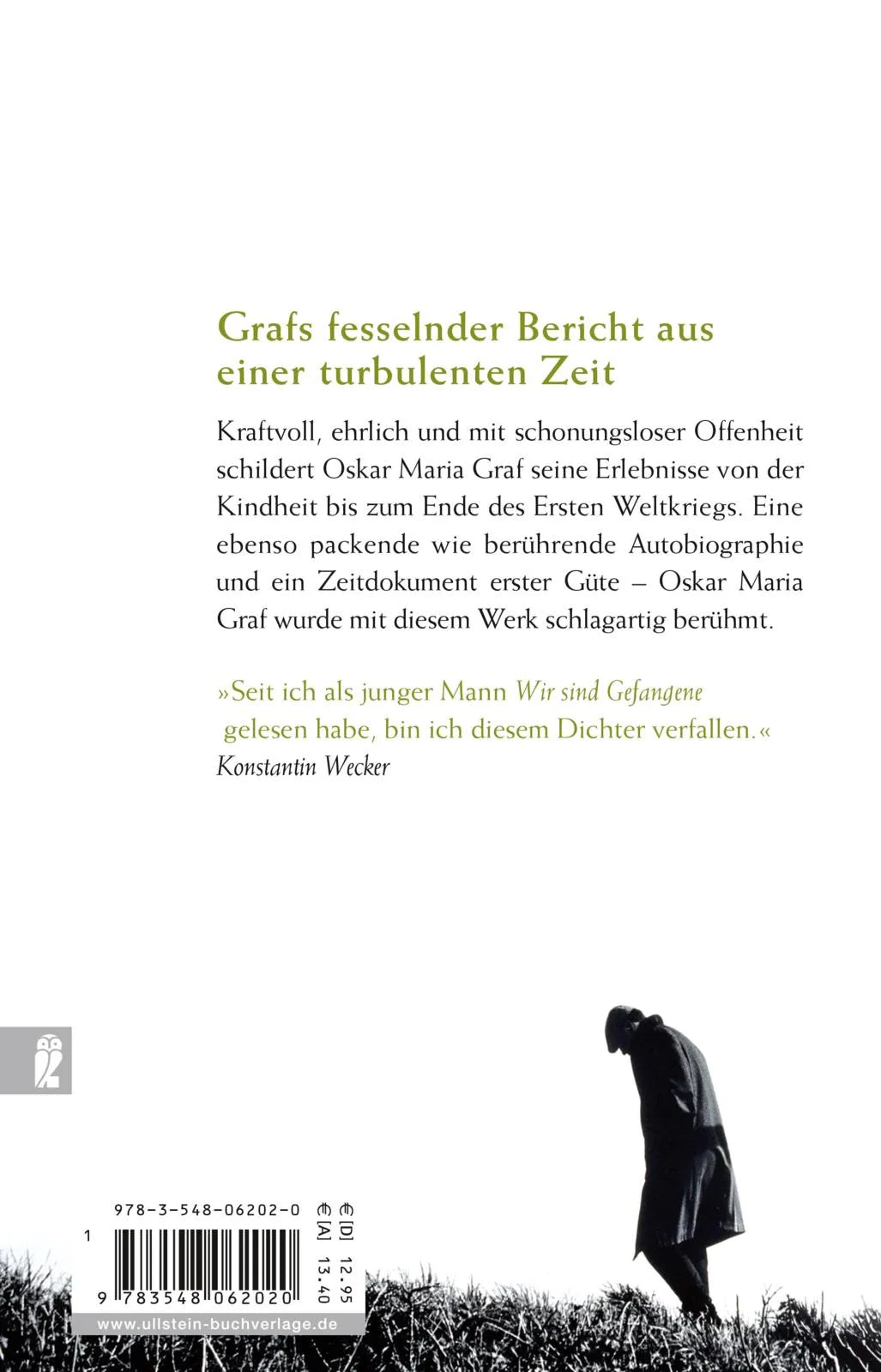 Buchrückseite von 'Wir sind Gefangene' mit Klappentext - Taschenbuch