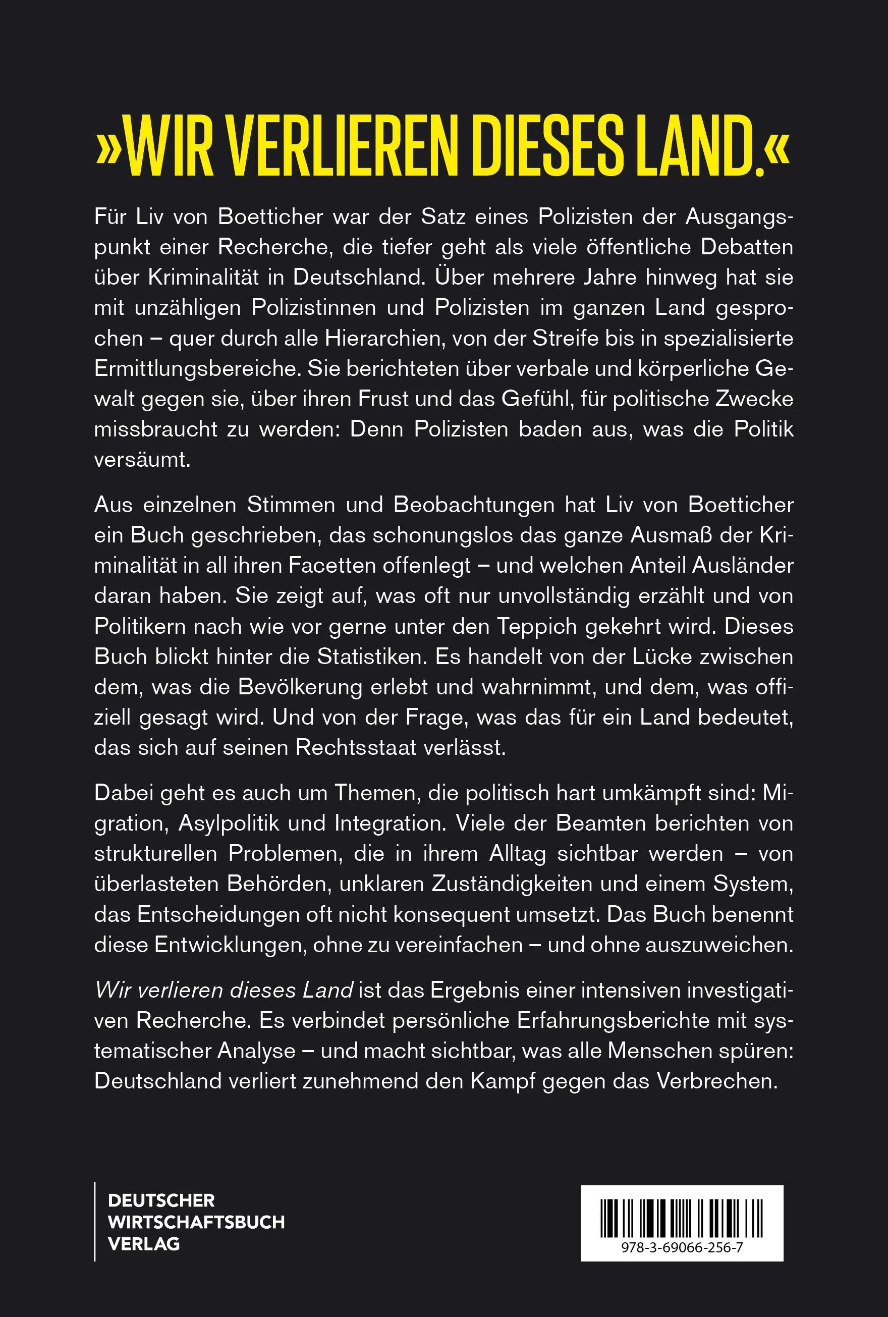 Rückseite: Wir verlieren dieses Land (Hardcover)