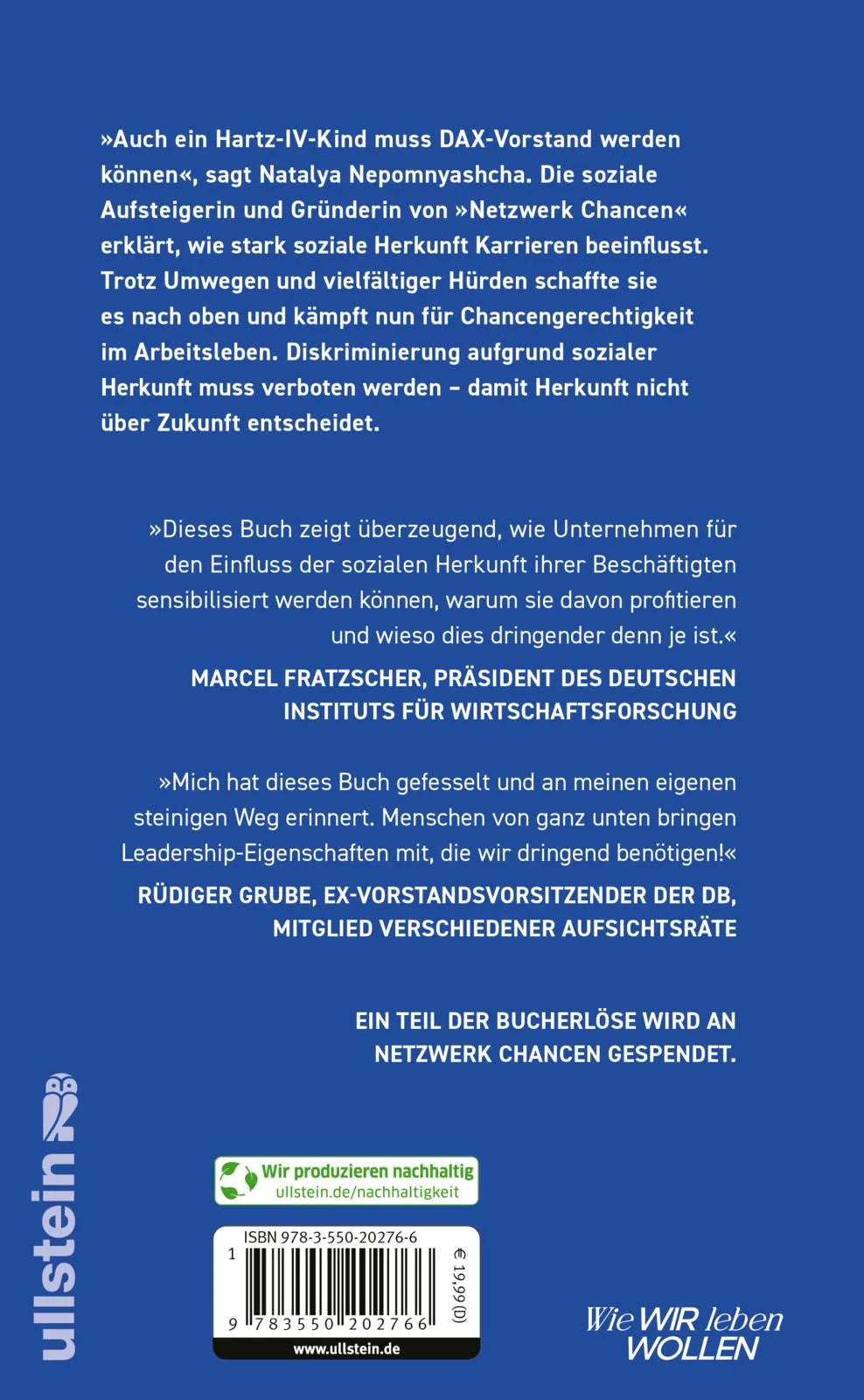 Buchrückseite von 'Wir von unten' mit Klappentext - Gebundene Ausgabe