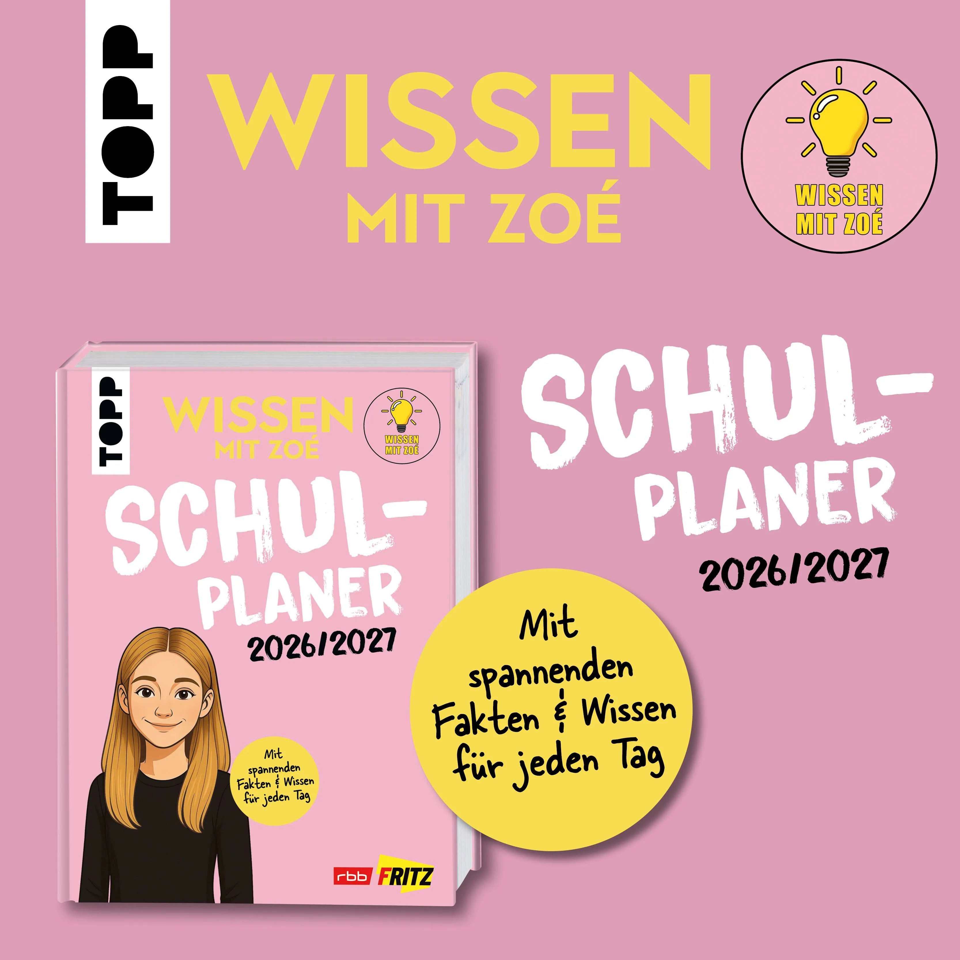 Detailansicht: Wissen mit Zoé: Schulplaner 2026/2027 (Hardcover)