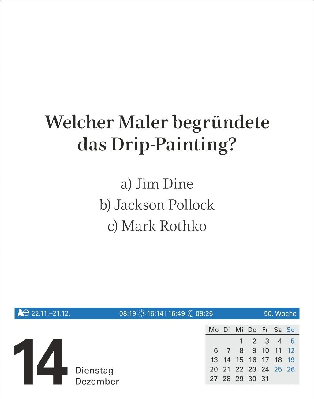 Wissen Tagesabreißkalender 2027 - Quizfragen aus Geschichte, Politik, Kultur, Technik und Sport – Ansicht