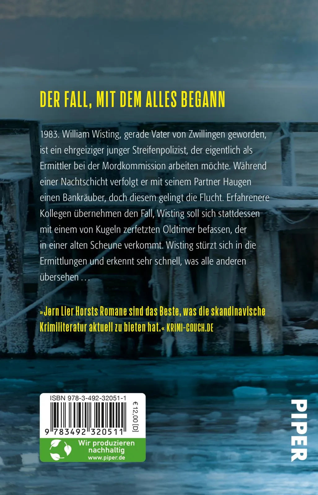 Buchrückseite von 'Wisting und die Stunde der Wahrheit' mit Klappentext - Taschenbuch