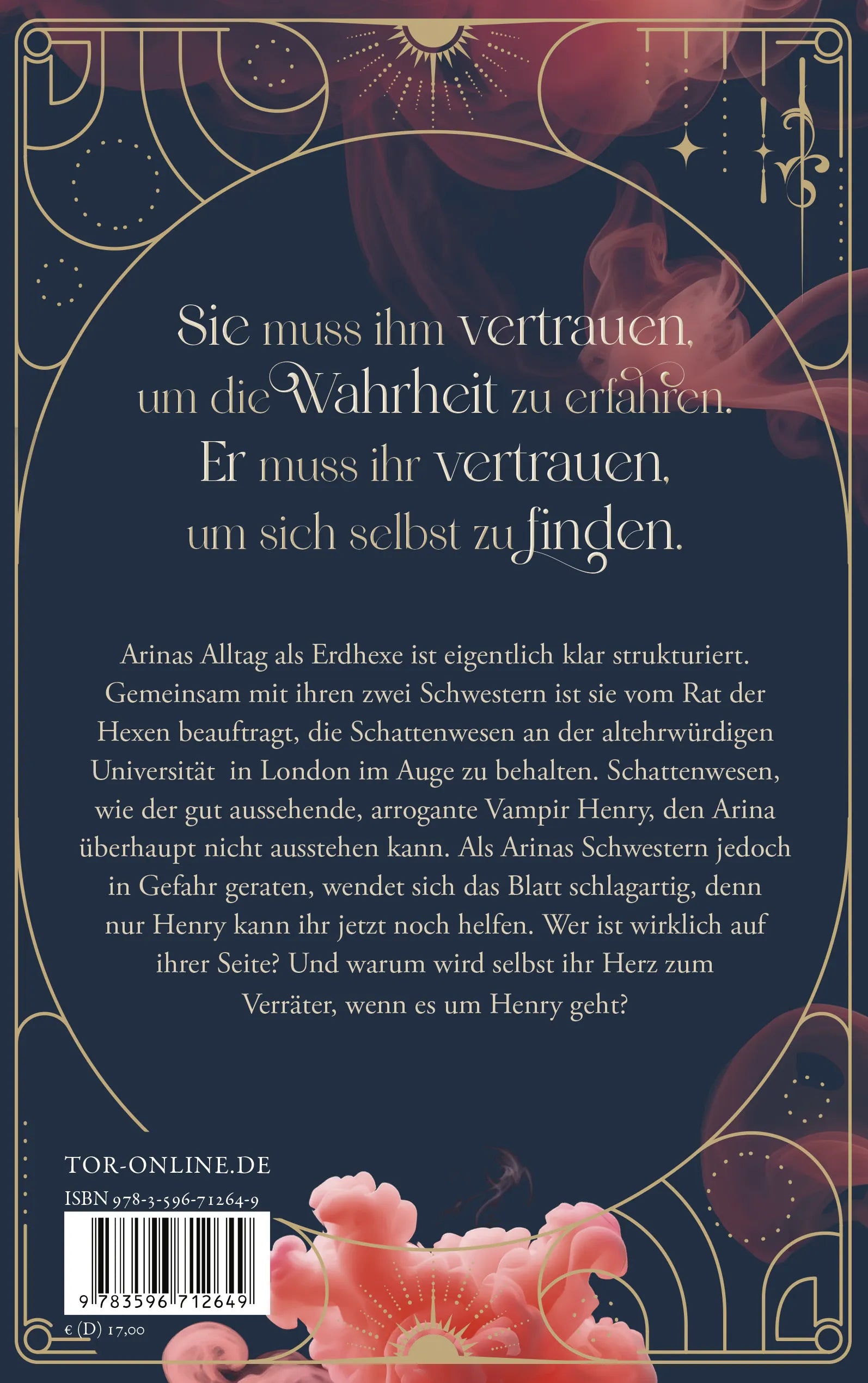 Buchrückseite von 'Witch of Fate and Poison' mit Klappentext - Paperback