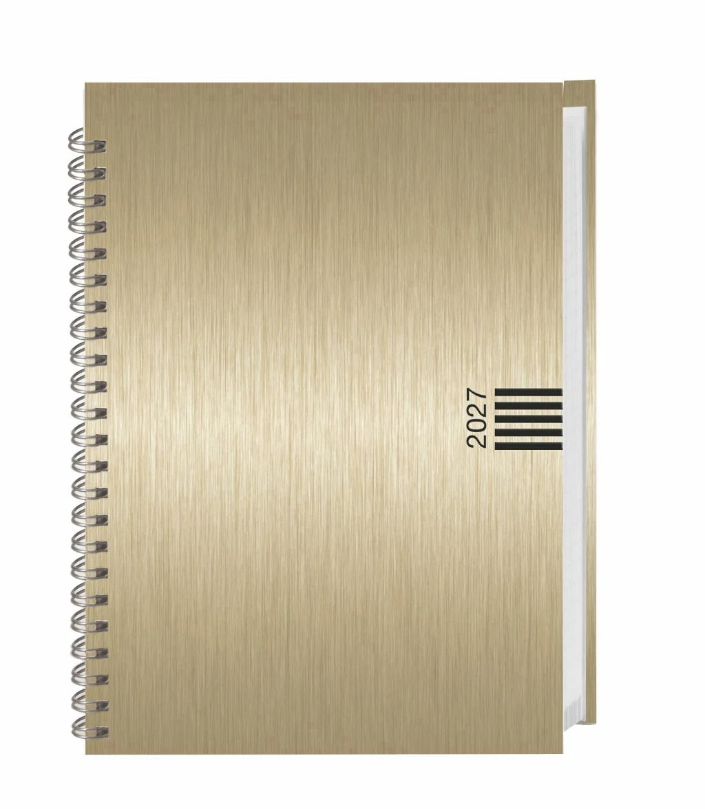 Taschenkalender: Wochen-Cheftimer A5, Alu gold 2027