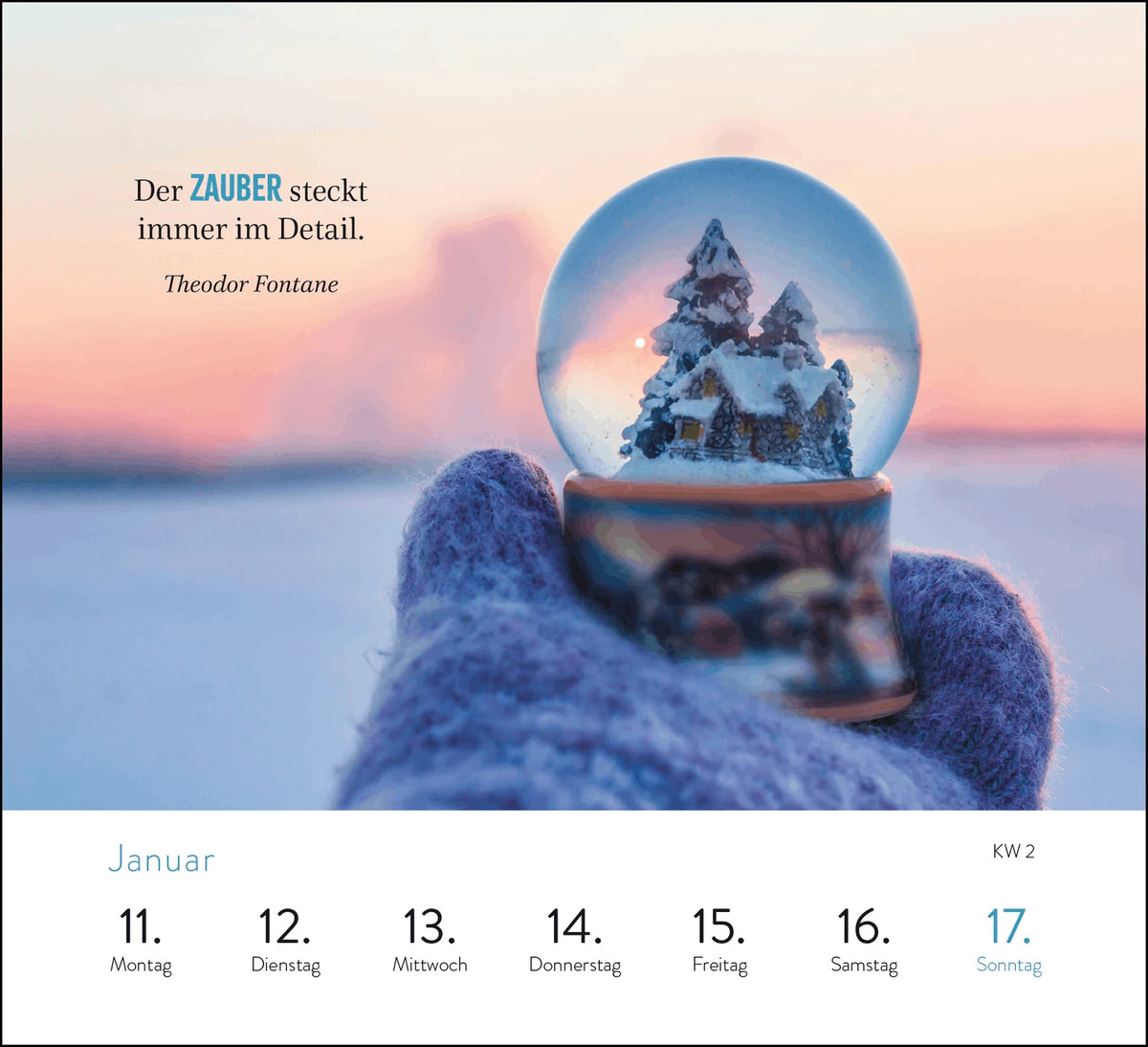 Wochenkalender 2027: Glücksmomente für jeden Tag – Ansicht