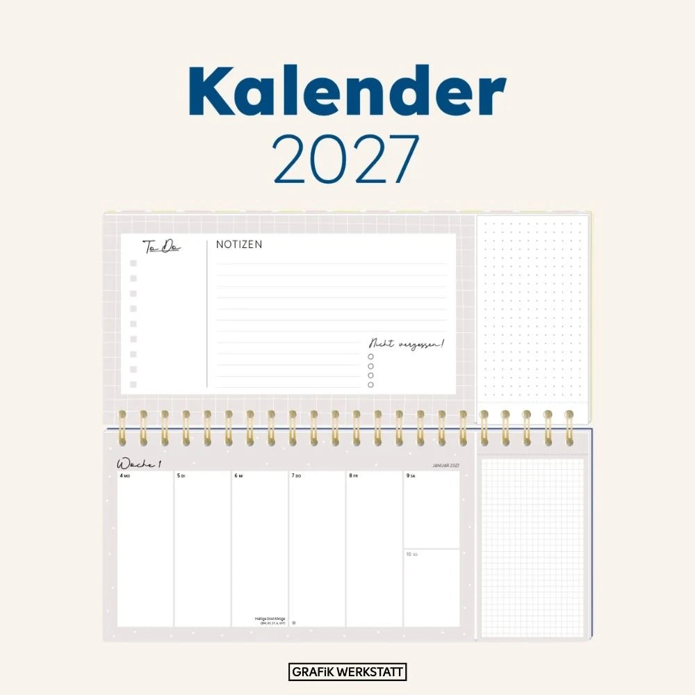 Wochenplaner 2027 Mein Jahr 2027 (mit Kalendarium) – Ansicht