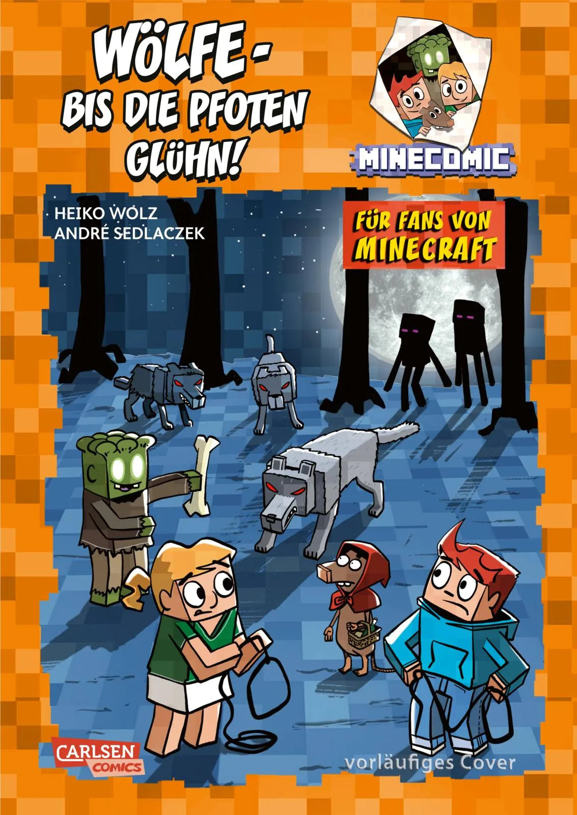 Cover: Wölfe – bis die Pfoten glühn! – Ein Comic für Fans von Minecraft (Hardcover) von Heiko Wolz