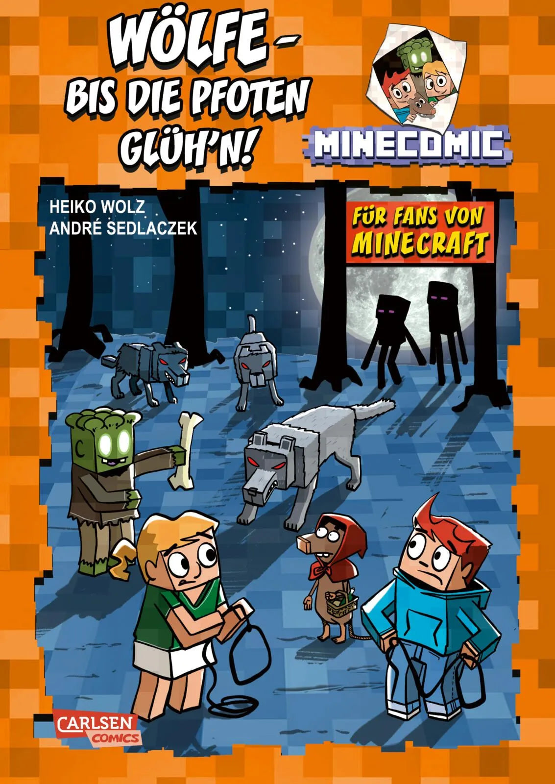Cover: Wölfe – bis die Pfoten glüh'n! – Ein Comic für Fans von Minecraft (Hardcover) von Heiko Wolz