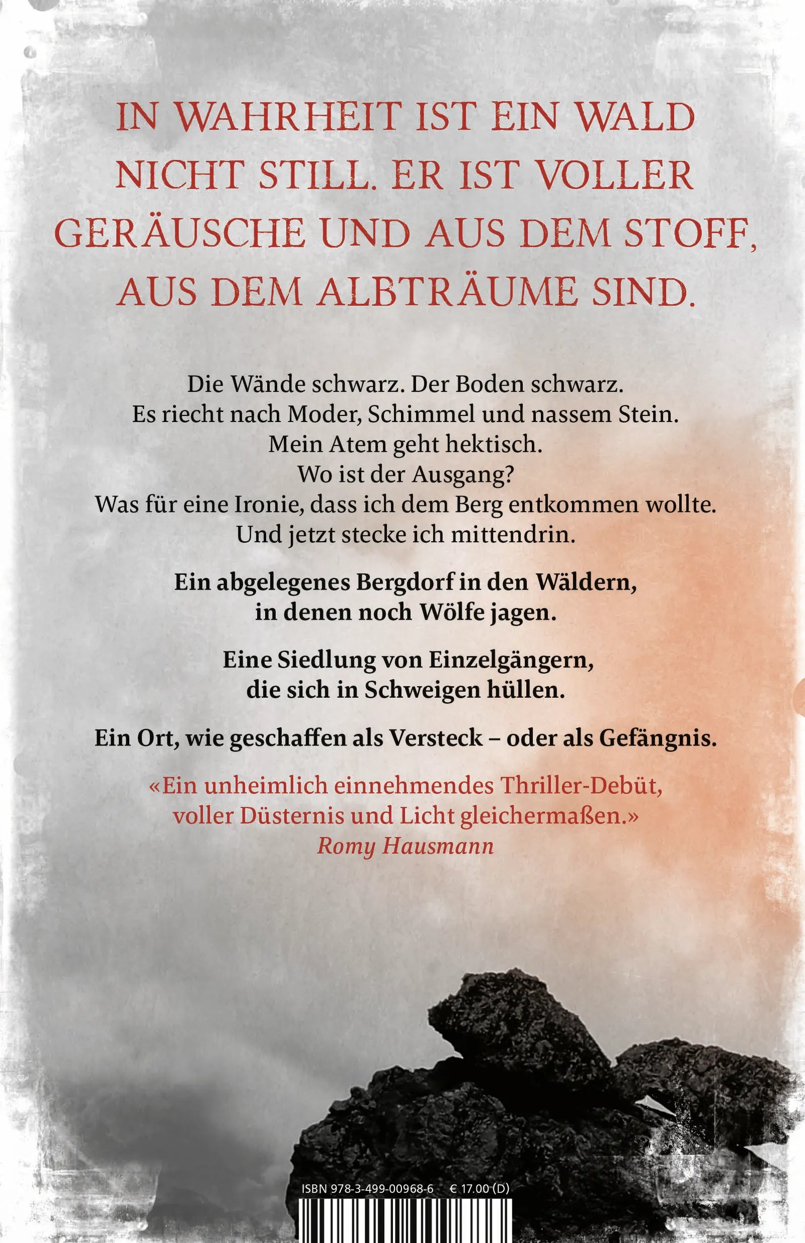 Buchrückseite von 'Wolfskinder' mit Klappentext - Paperback