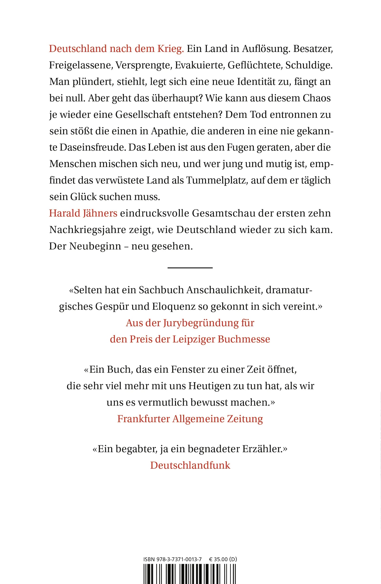 Buchrückseite von 'Wolfszeit' mit Klappentext - Gebundene Ausgabe