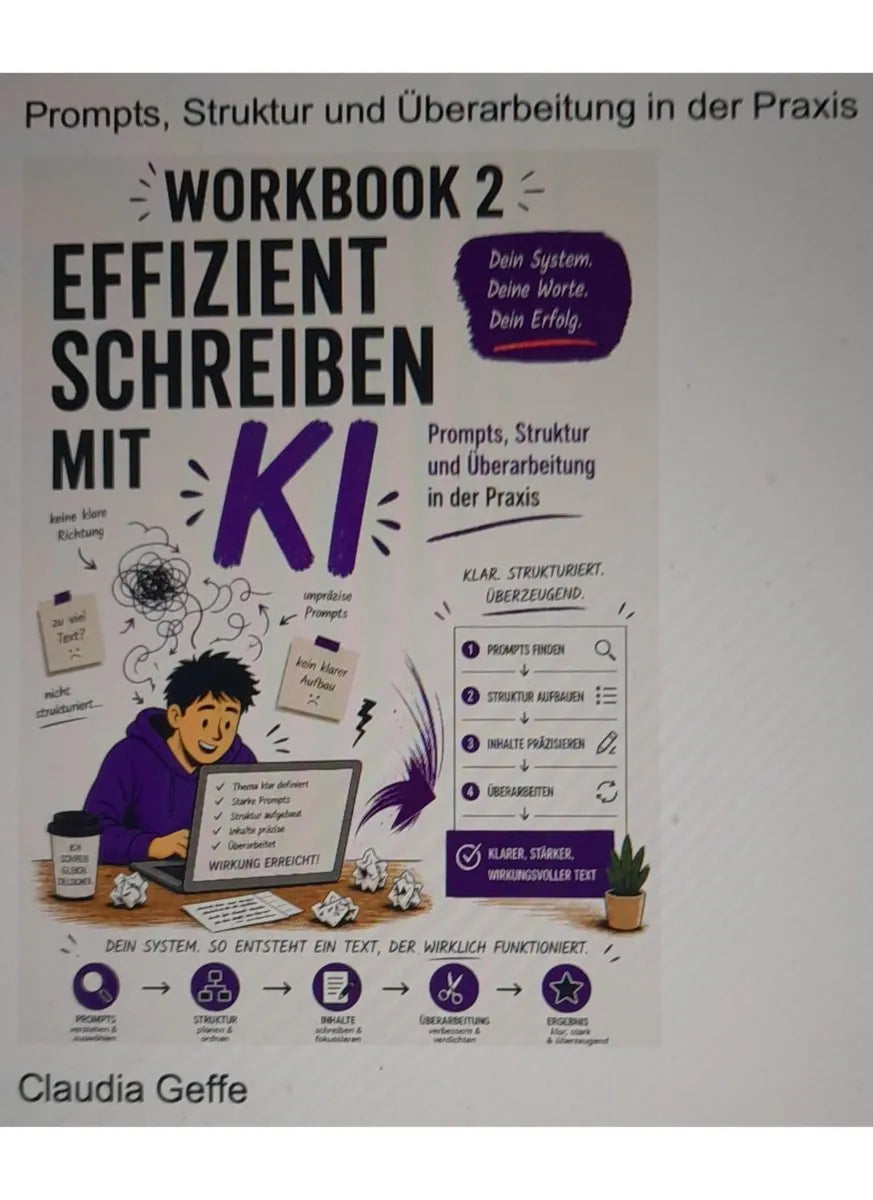 Cover: Workbook 2: Prompts, Struktur und Überarbeitung (E-Book) von Claudia Geffe