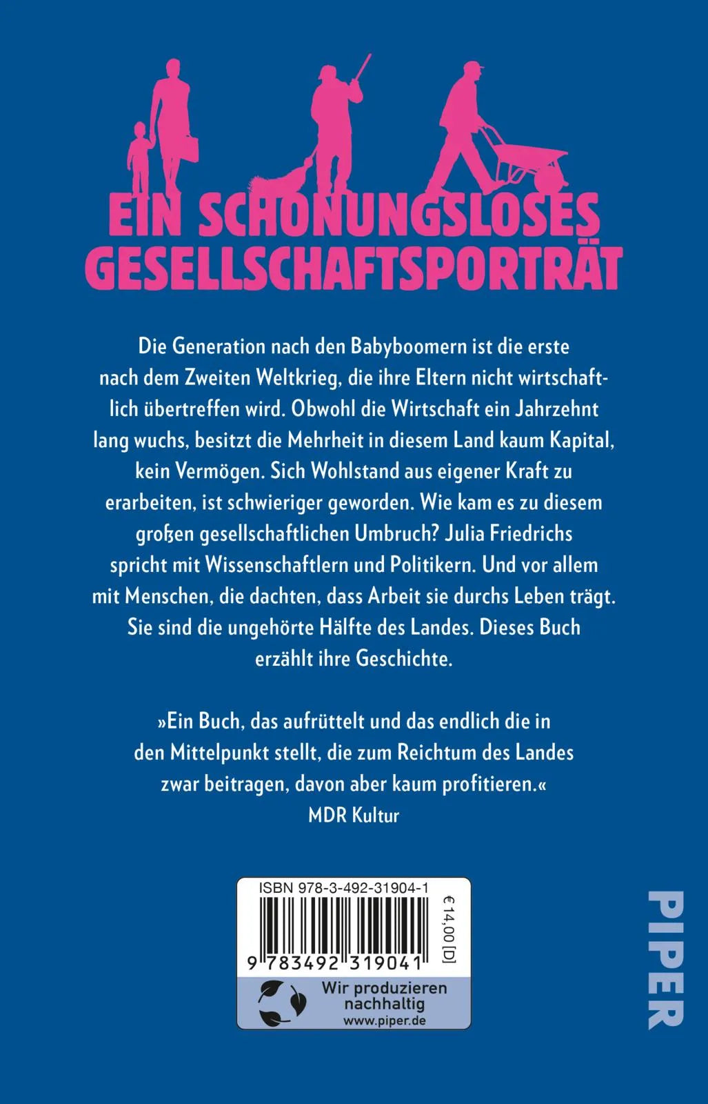 Buchrückseite von 'Working Class' mit Klappentext - Taschenbuch