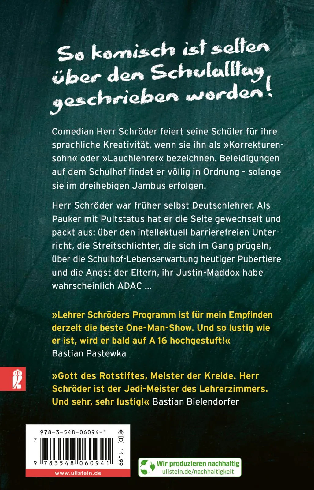Buchrückseite von 'World of Lehrkraft' mit Klappentext - Taschenbuch