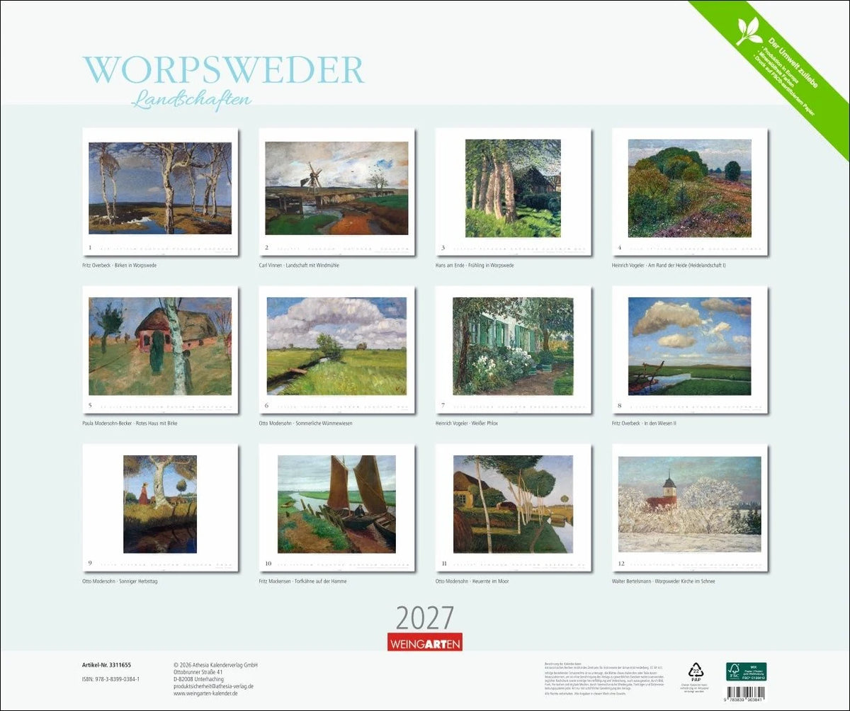 Worpsweder Landschaften Kalender 2027 – Ansicht