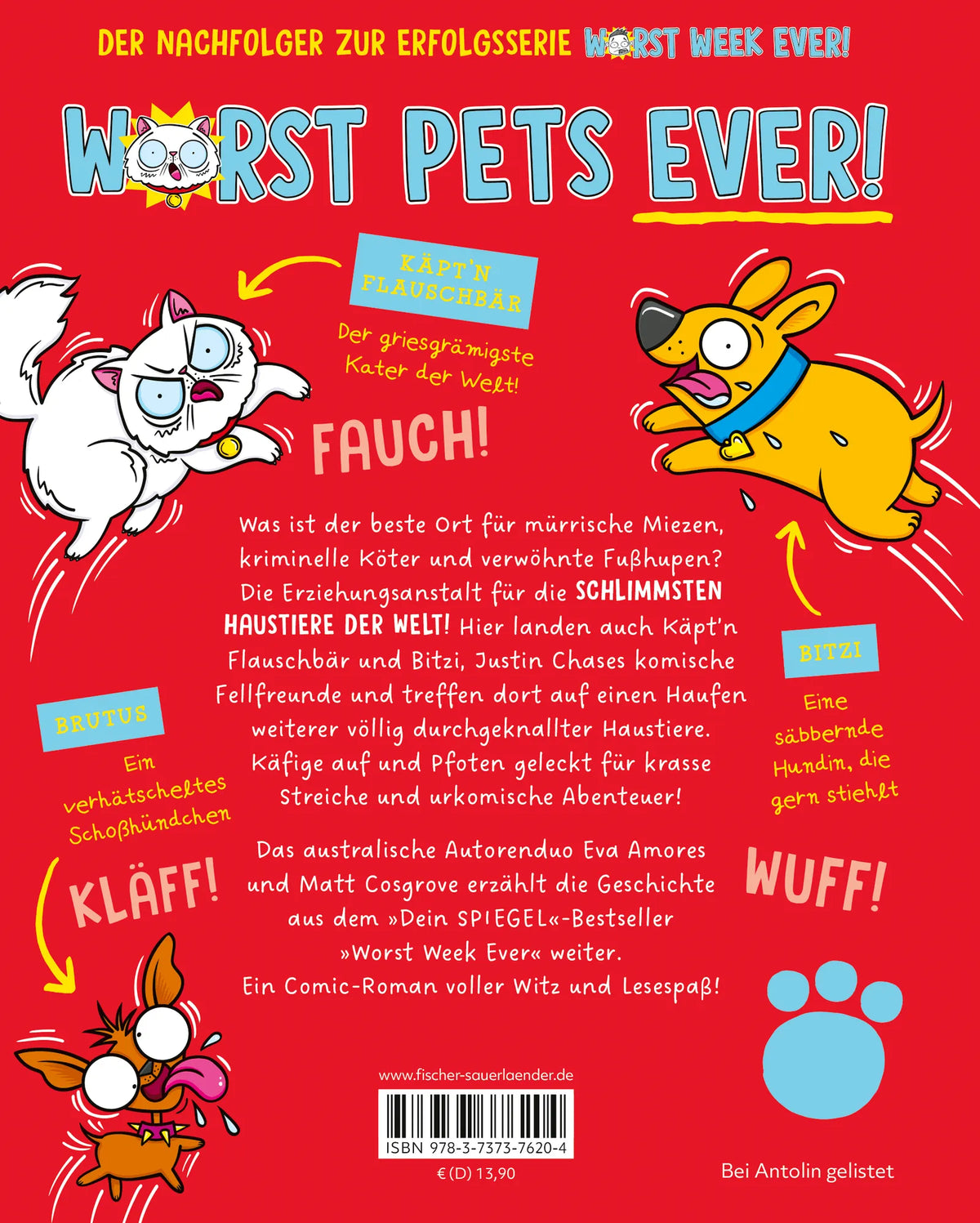 Rückseite: Worst Pets Ever – Eingesperrt! (Hardcover)