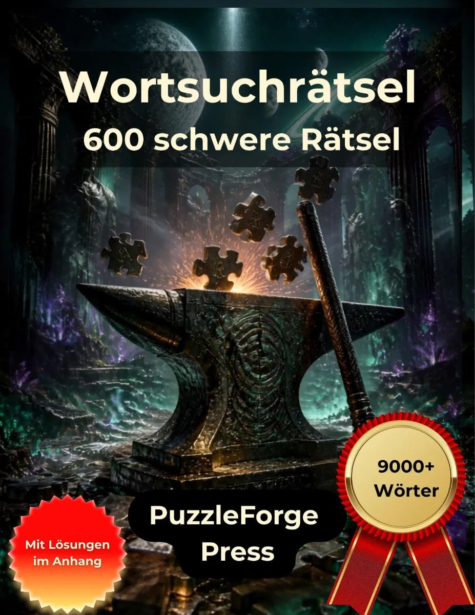 Cover: Wortsuchrätsel - 600 schwere Rätsel (E-Book) von PuzzleForge* Press